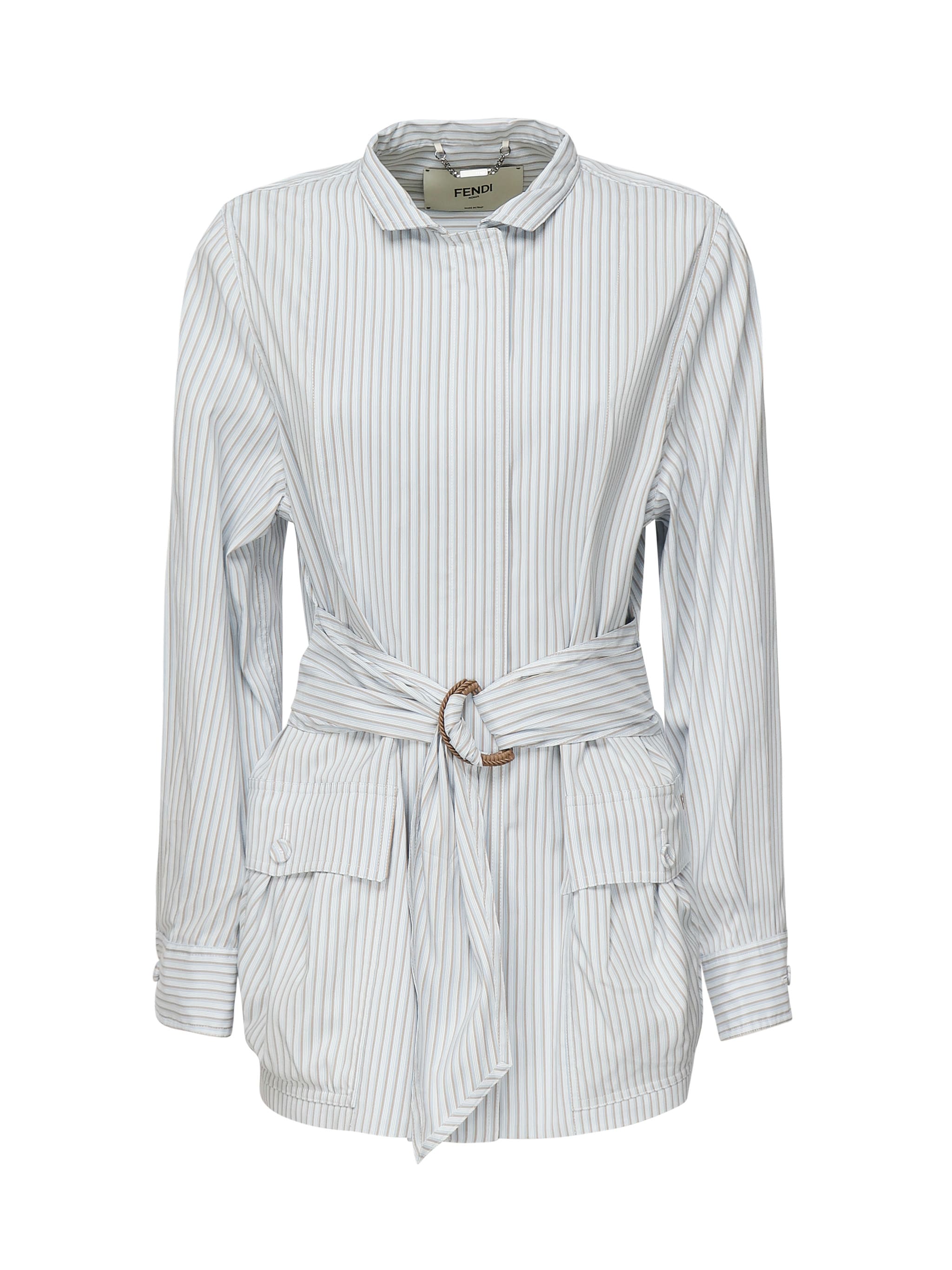 ジャケット FENDI SS25 COTTON AND SILK BLOUSON (FJ7621 AQ3LF0XAY) Blouson Cotton White | Fendi