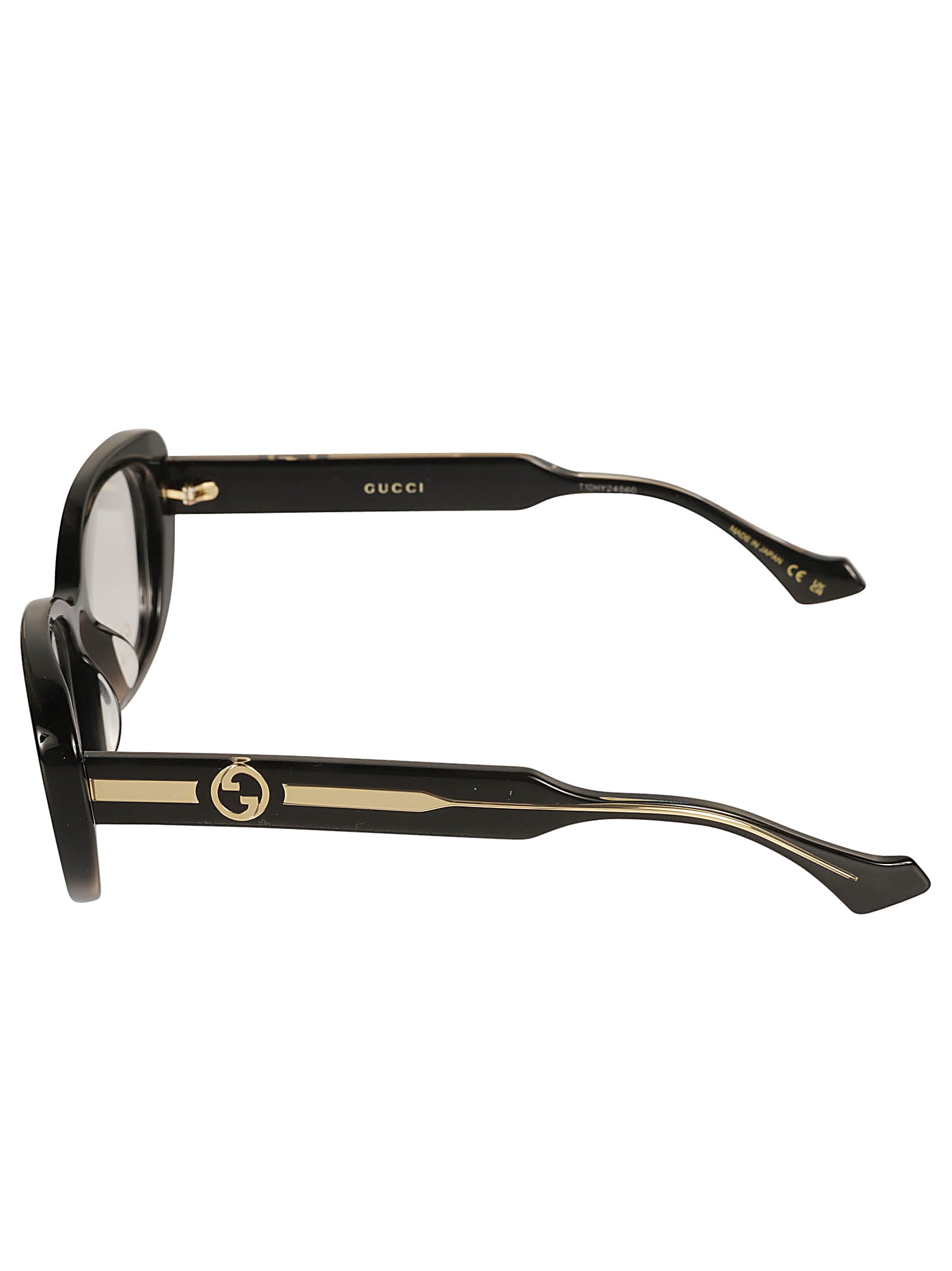 メガネ GUCCI Gucci - GG1559OK - 001 BLACK CRYSTAL TRANSPA Gucci GG1559OK 001 Eyeglasses Women's Black Crystal Full Rim