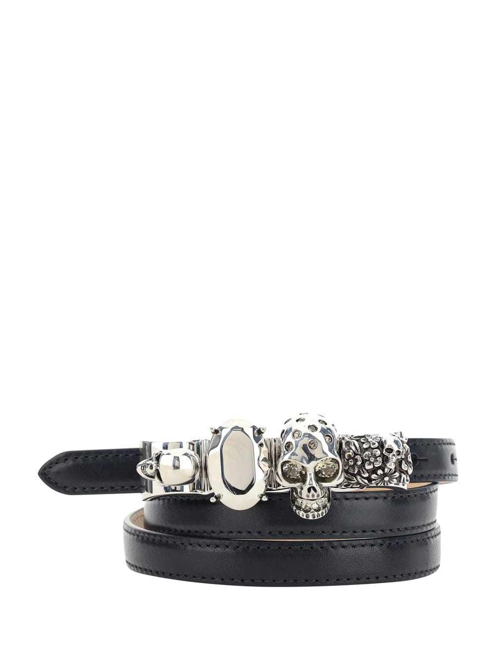 ベルト ALEXANDER MCQUEEN Woman Belt Black 7575741BR0Y 1000 Alexander McQueen Leather Waist Belt in Black Leather with