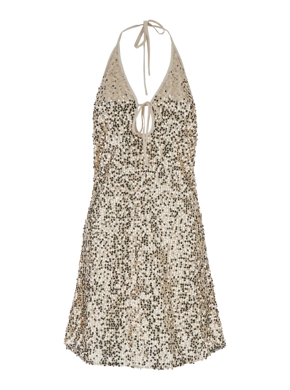 net sequins mini dress