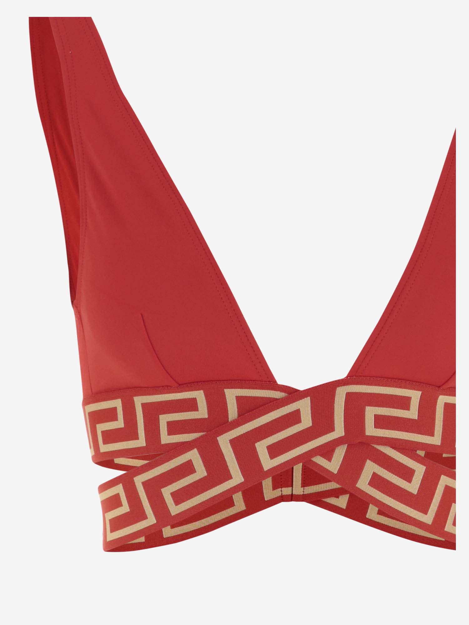 Versace Greca Border Triangle Bikini Top - Farfetch