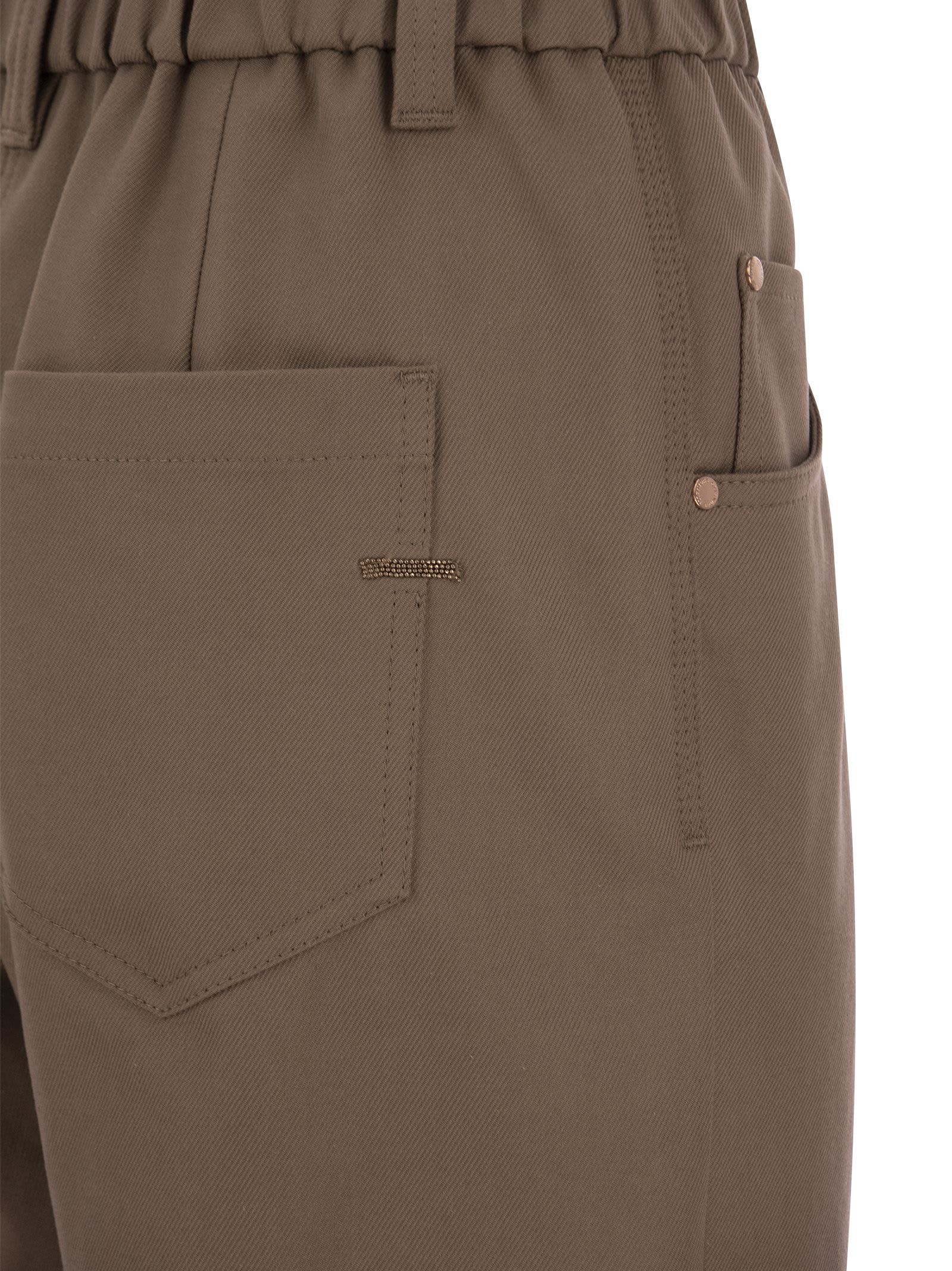 パンツ Brunello Cucinelli Cover Baggy Trousers With Shiny Bartack Brunello Cucinelli Baggy Trousers In Stretch Cotton Cover-up