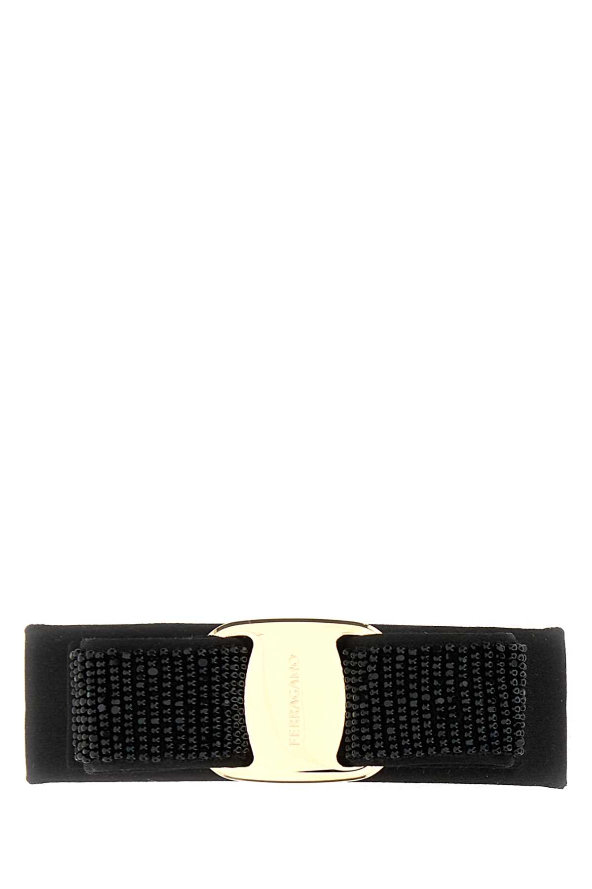【送料&関税込】Ferragamo Black Fabric Hair Clip Ferragamo Black Fabric Hair Clip | italist