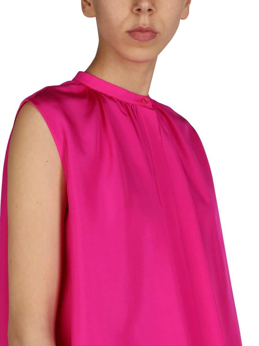 Tシャツ・カットソー alexander mcqueen SS22 SILK BLOUSE (696462_QBAB25084) McQueen Fuchsia Silk Blouse SS22 – LOZURI®