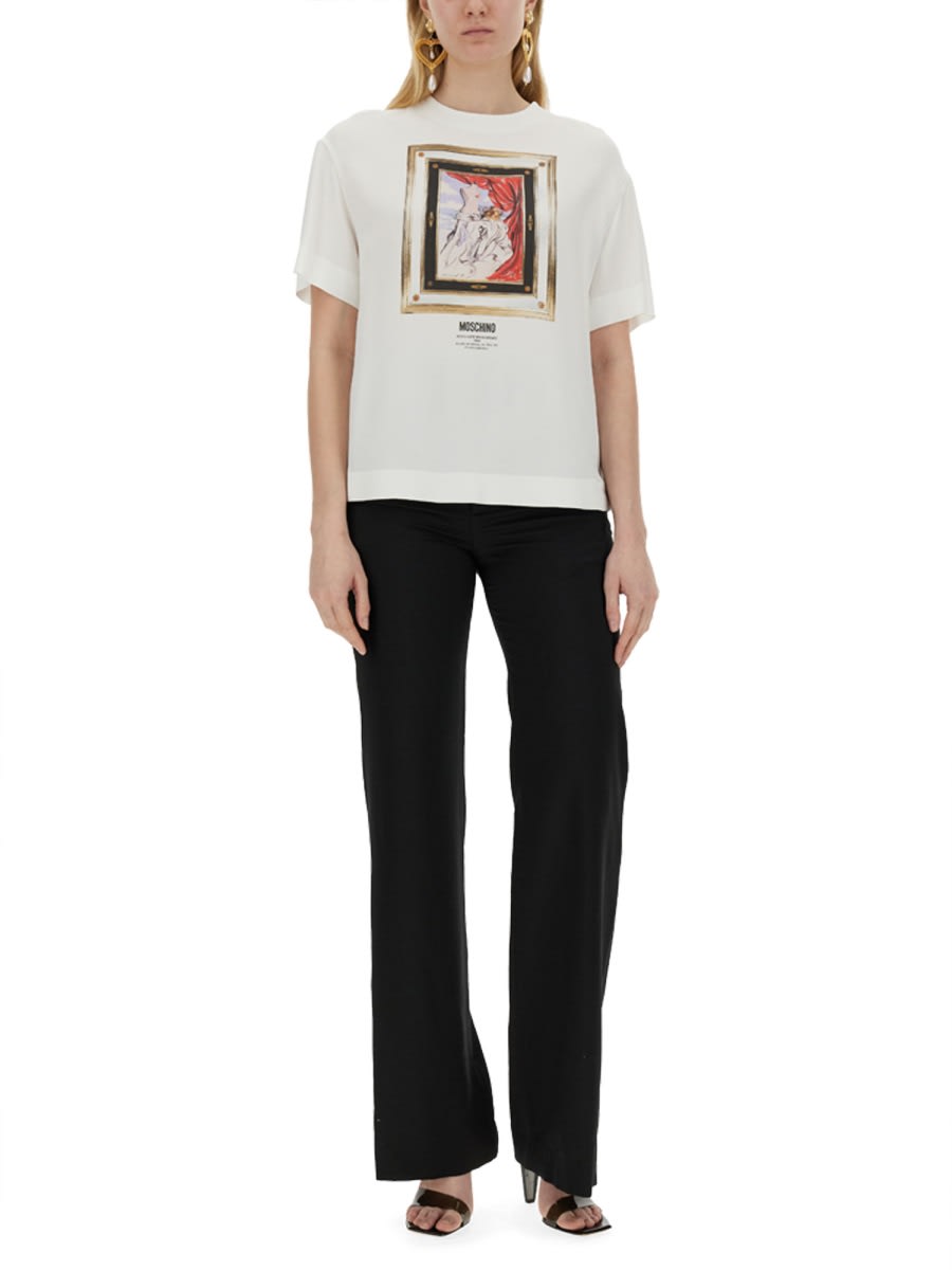 Tシャツ・カットソー Moschino ENVER SATIN BLOUSE STILL LIFE WITH HEART Moschino Enver Satin Blouse Still Life With Heart | italist