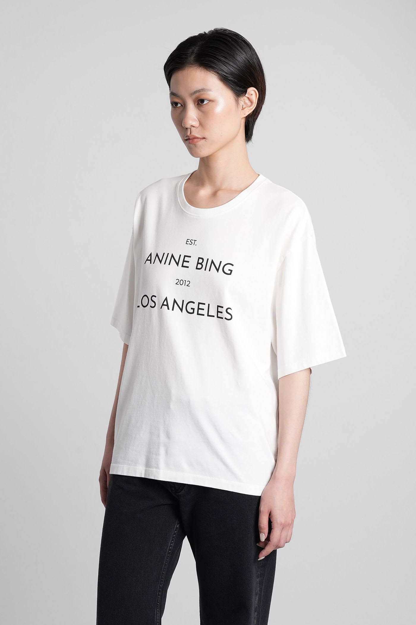 Tシャツ・カットソー ANINE BING FW25 \"RUDY TEE\" T-SHIRT (A 08 11037 IVY1) Anine Bing Rudy Anine Bing T-Shirt Ivory | END. (AR)