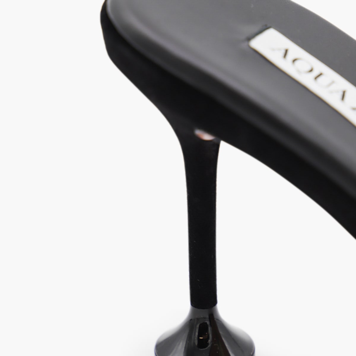 Aquazzura Black Leather Bisous Mule 85 Sandals | italist
