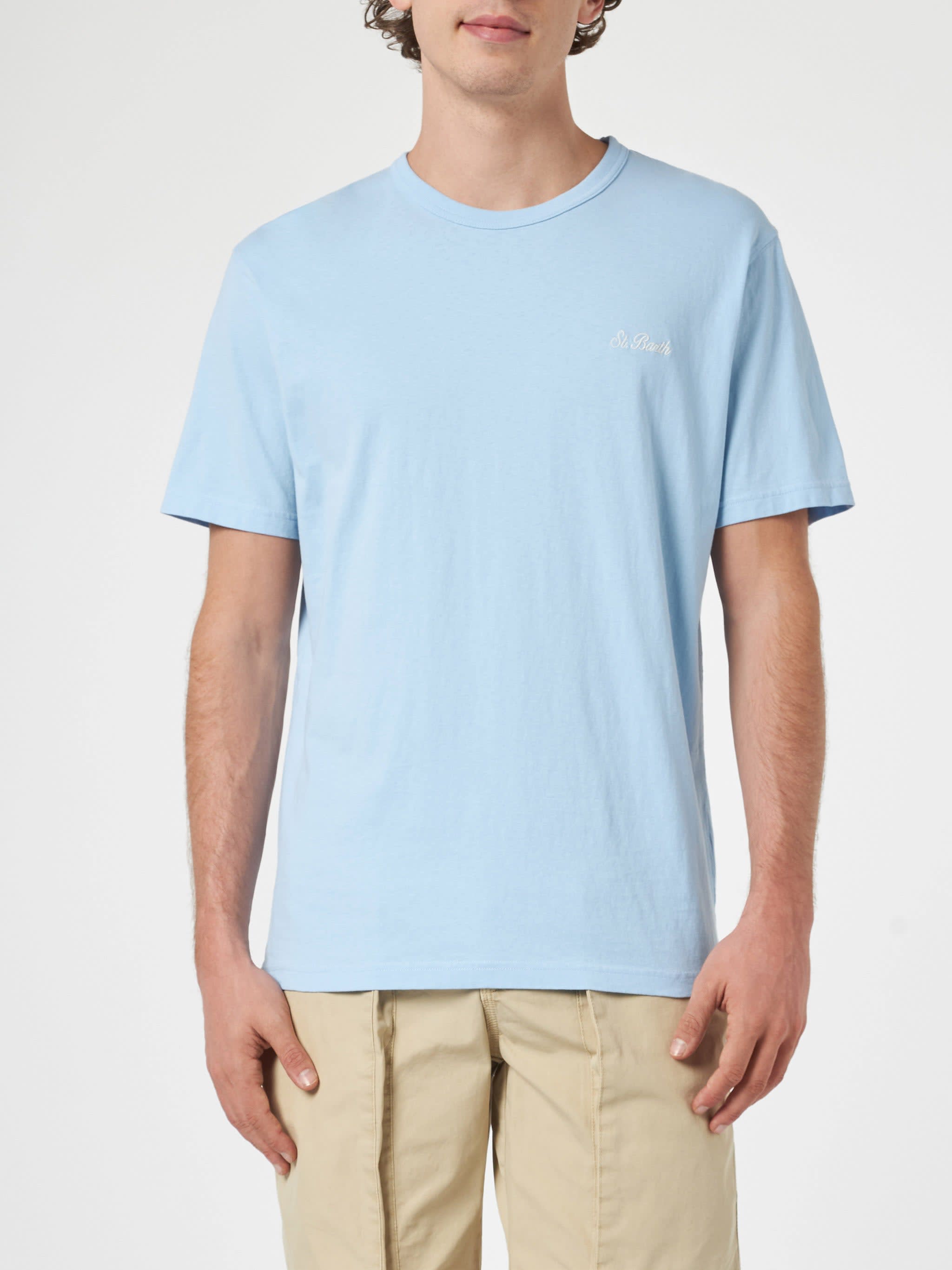 Tシャツ・カットソー MC2 Saint Barth DOVER - Cotton jersey T-shirt Man blue cotton jersey t-shirt Dover with St. Barth