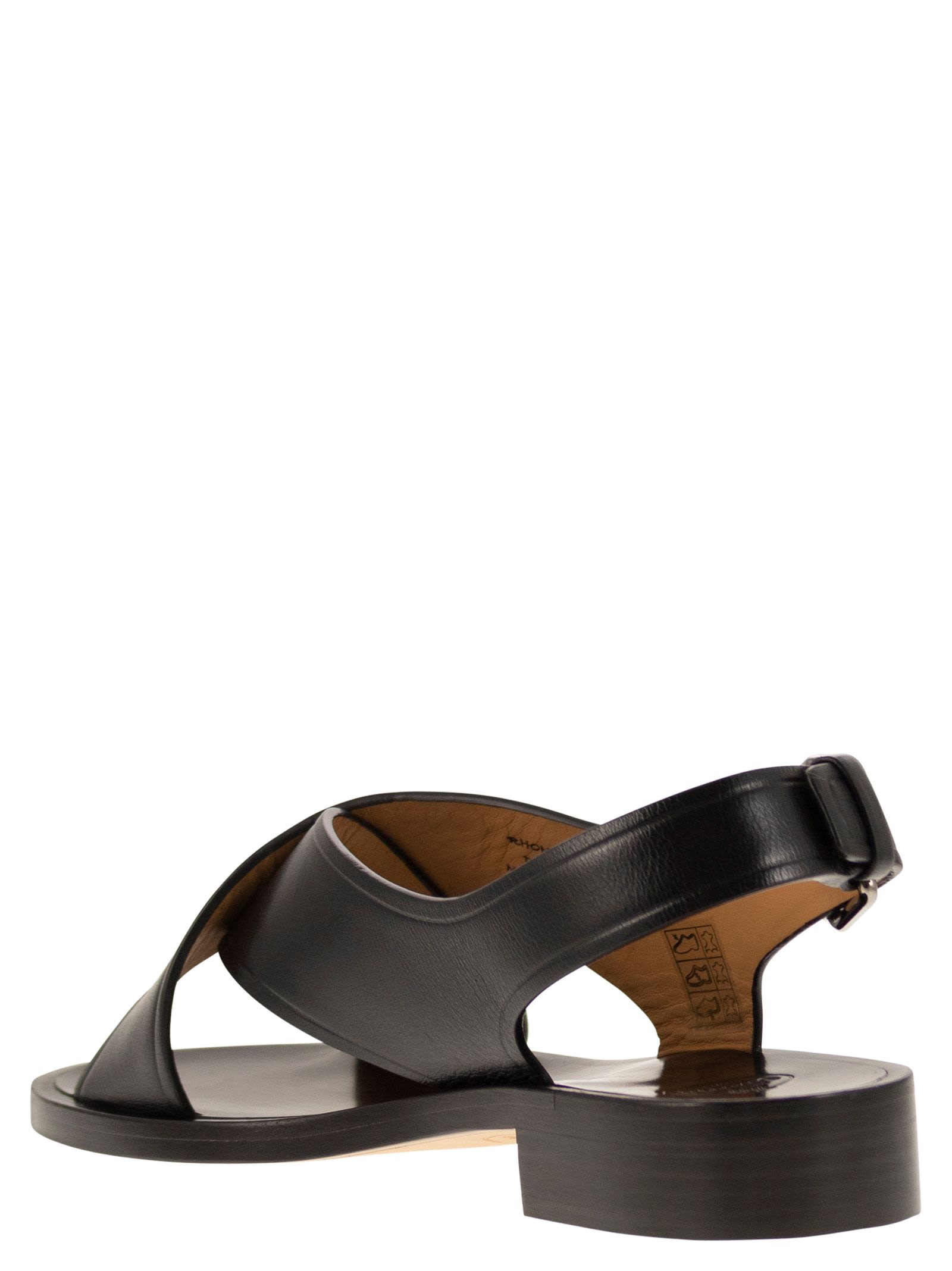 サンダル・ミュール CHURCHS BLACK LEATHER RHONDA SANDALS Church's Black Leather Rhonda Sandals | italist