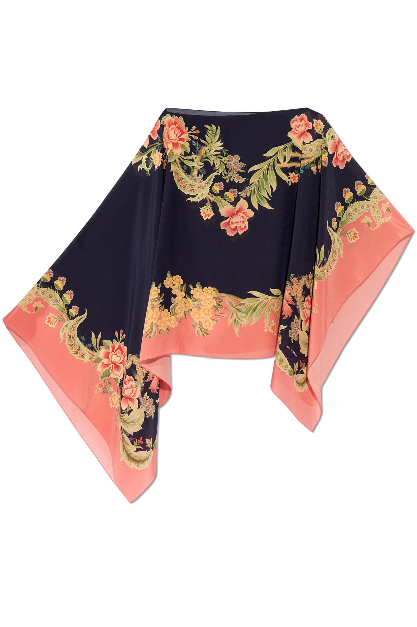 美品❤︎ETRO シルクポンチョ Etro Floral Printed Poncho | italist