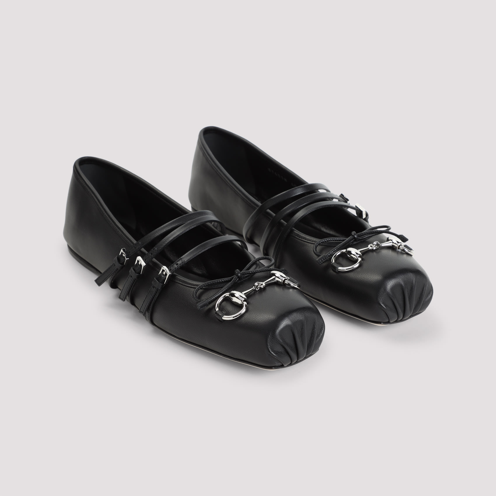 バレエシューズ GUCCI BLACK LEATHER BALLERINAS Gucci Black Leather Ballerinas | italist