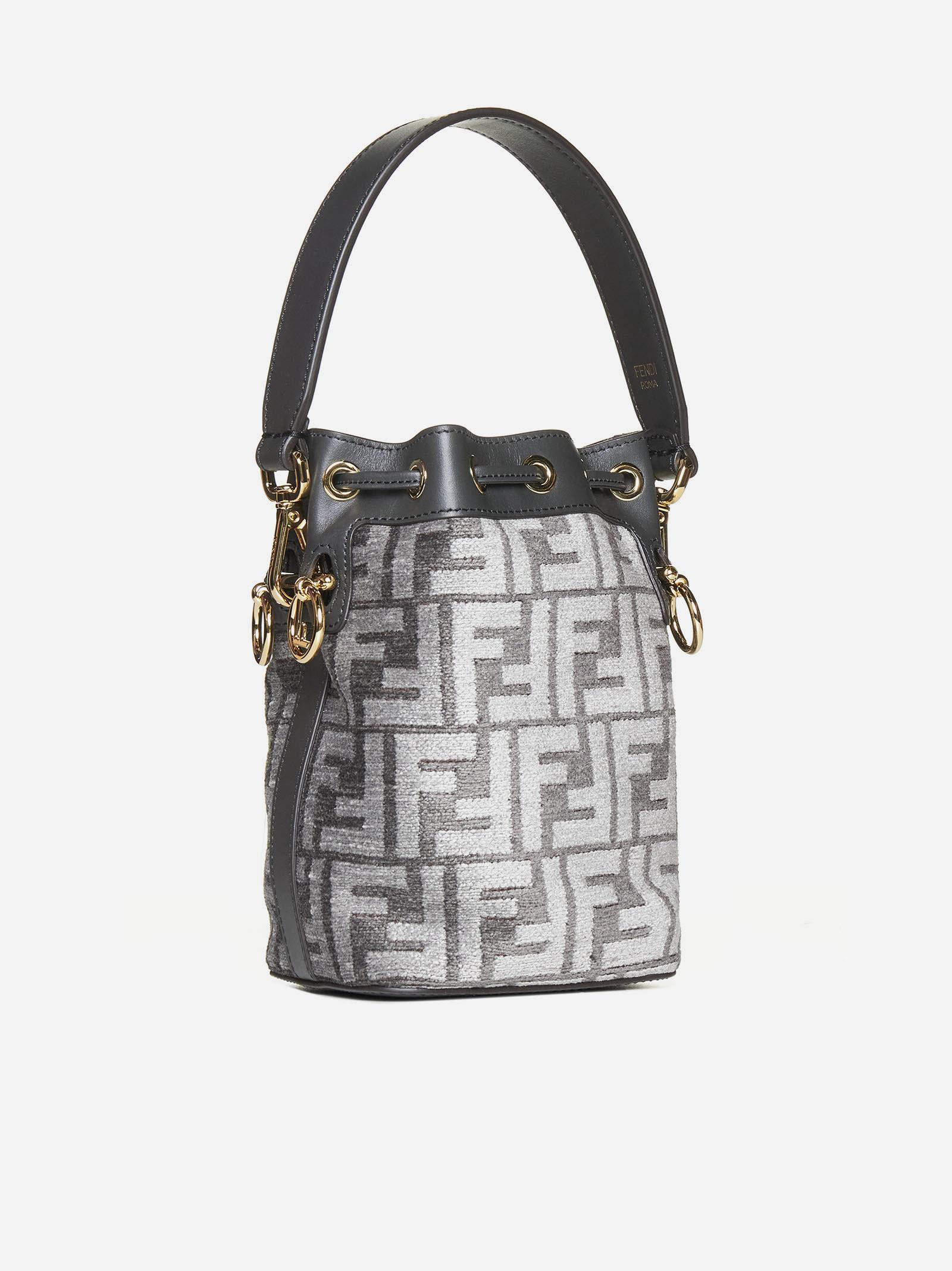 Fendi Mon Tresor Mini FF Tapestry & Leather Bucket Bag