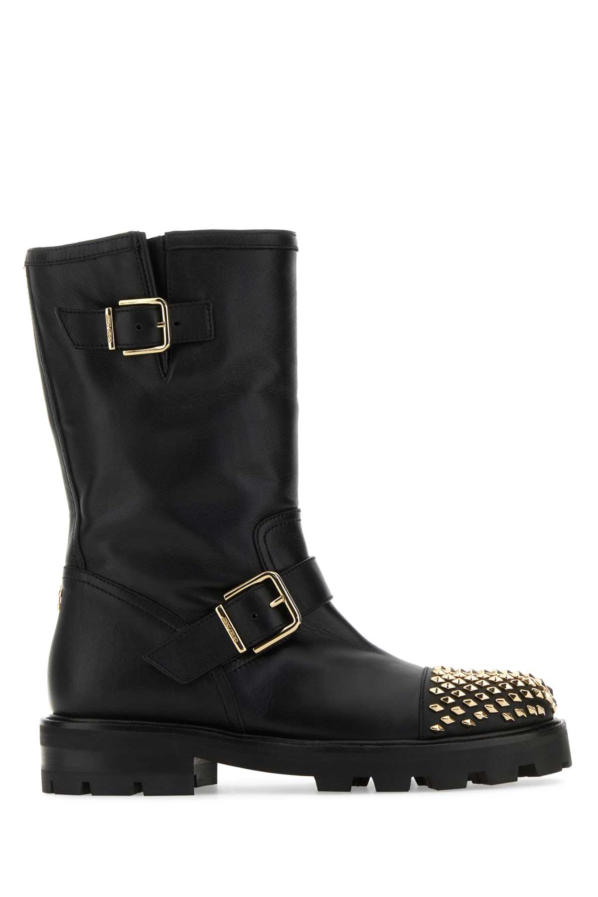 ロングブーツ JIMMY CHOO Black Leather Biker Ii Boots Biker II leather ankle boots in black - Jimmy Choo | Mytheresa