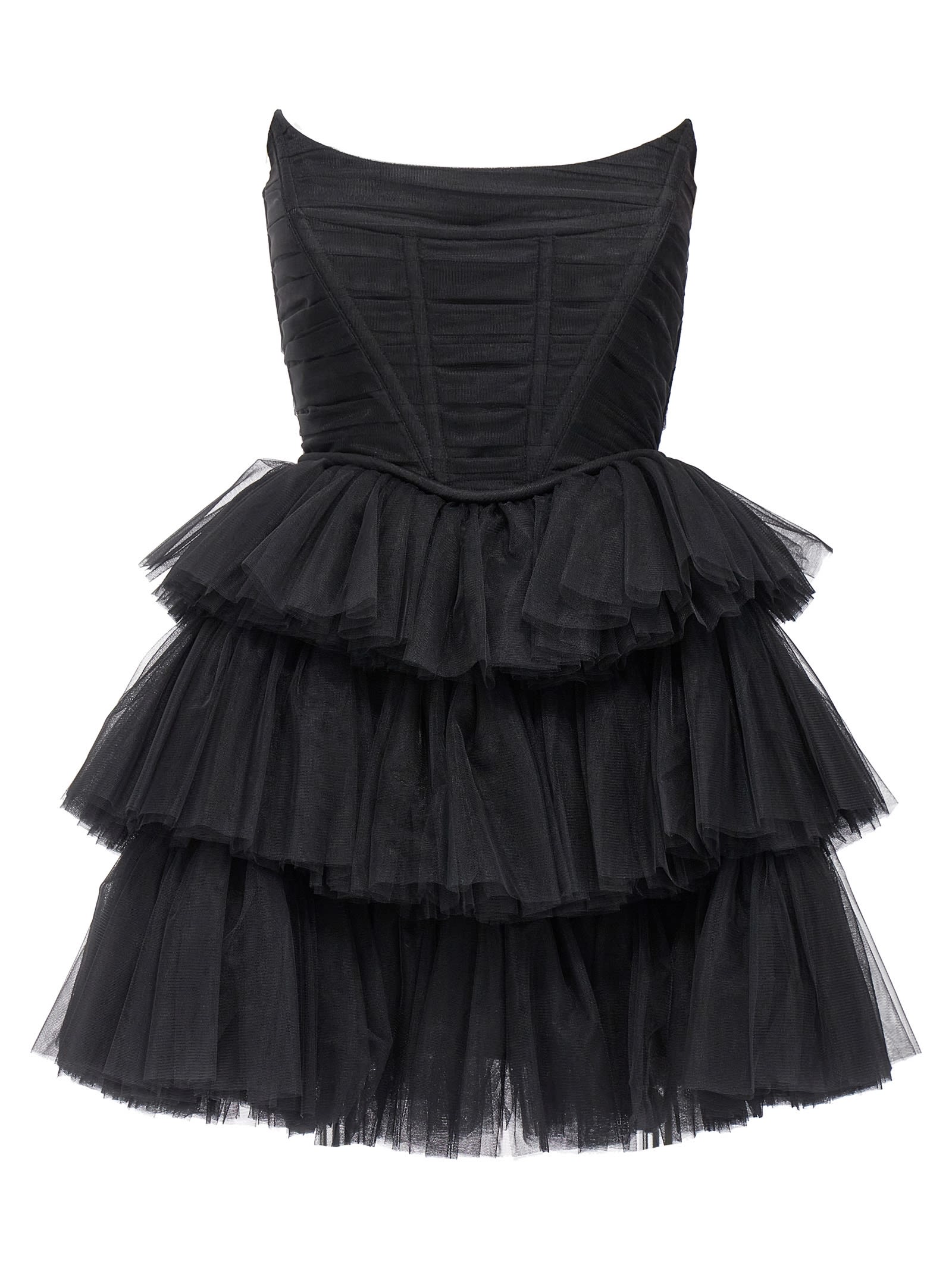 flounced tulle dress