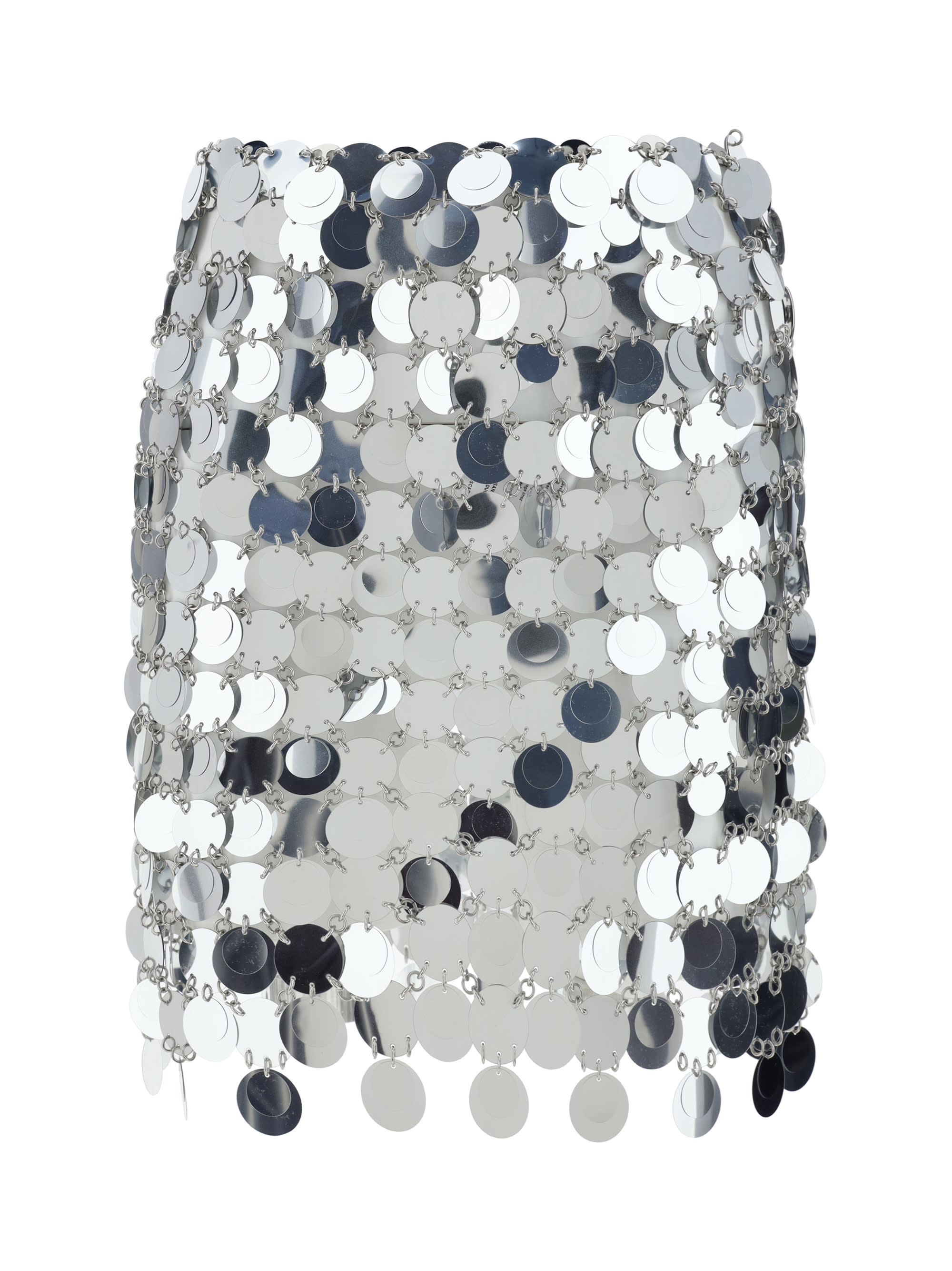ミニスカート Rabanne SS25 MINI SKIRT (24HIJU012MH0004 P040) Silver chainmail mini skirt Rabanne - women - RABANNE