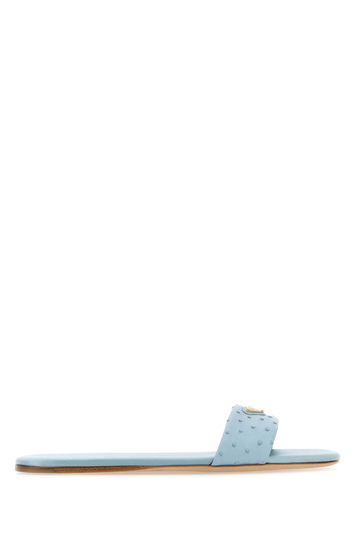 サンダル・ミュール PRADA Light blue leather slippers (1XX355FD005130 F0076) Prada Light Blue Leather Slippers | italist