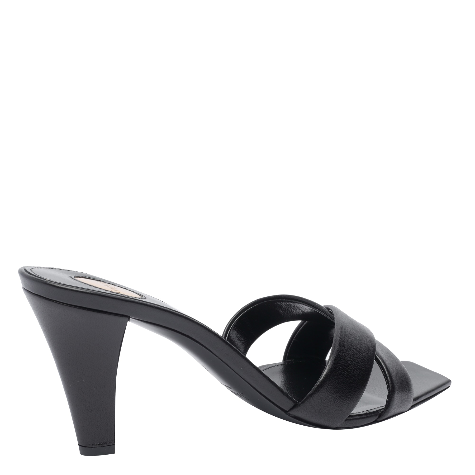 サンダル・ミュール Saint Laurent Jill Mules In Nappa SAINT LAURENT Jill leather mules | NET-A-PORTER