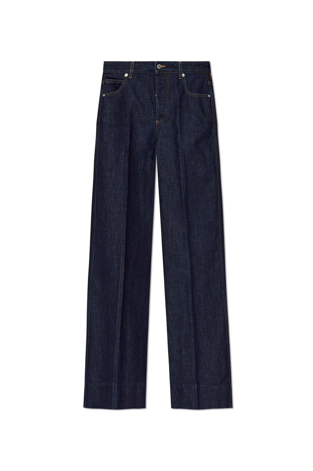 【ワイドで履きやすい♪】BOTTEGAVENETA Palazzo Denim Jeans BOTTEGA VENETA | Intrecciato Patch Wide Leg Palazzo Jeans