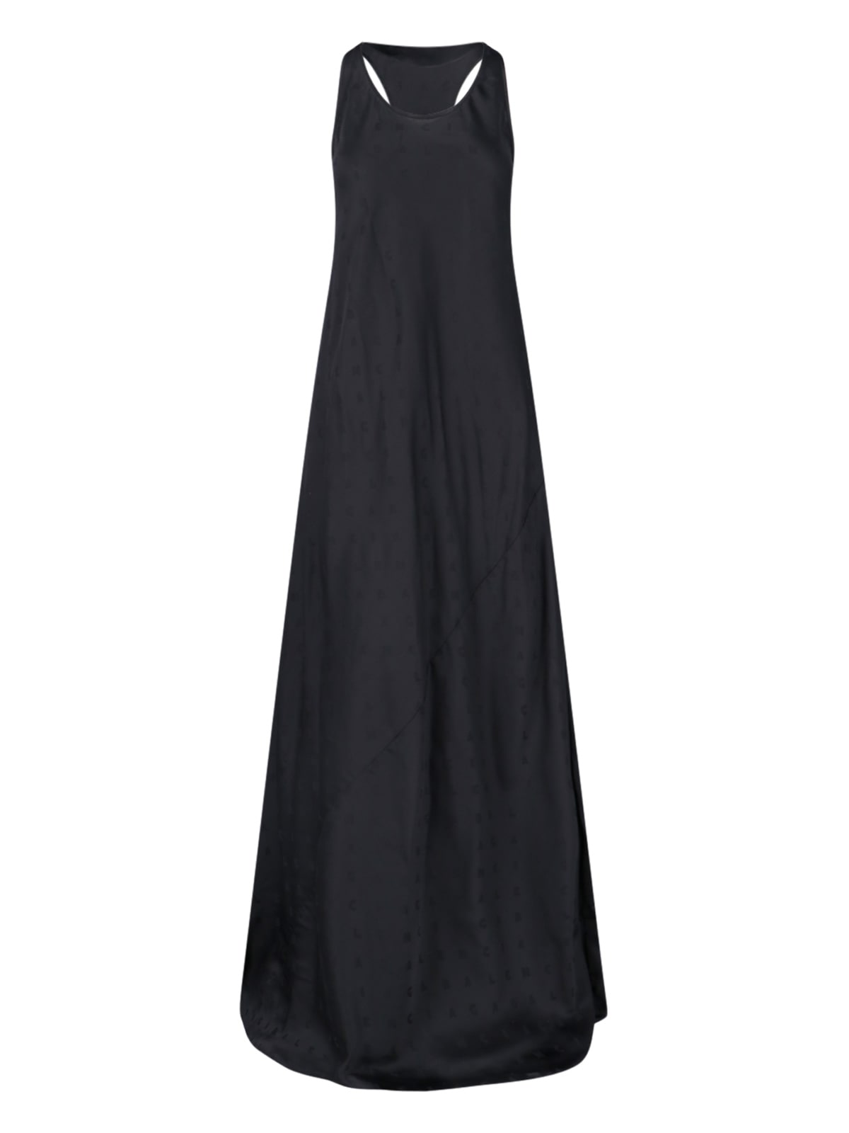 long evening dress with logo motif all-over in viscose