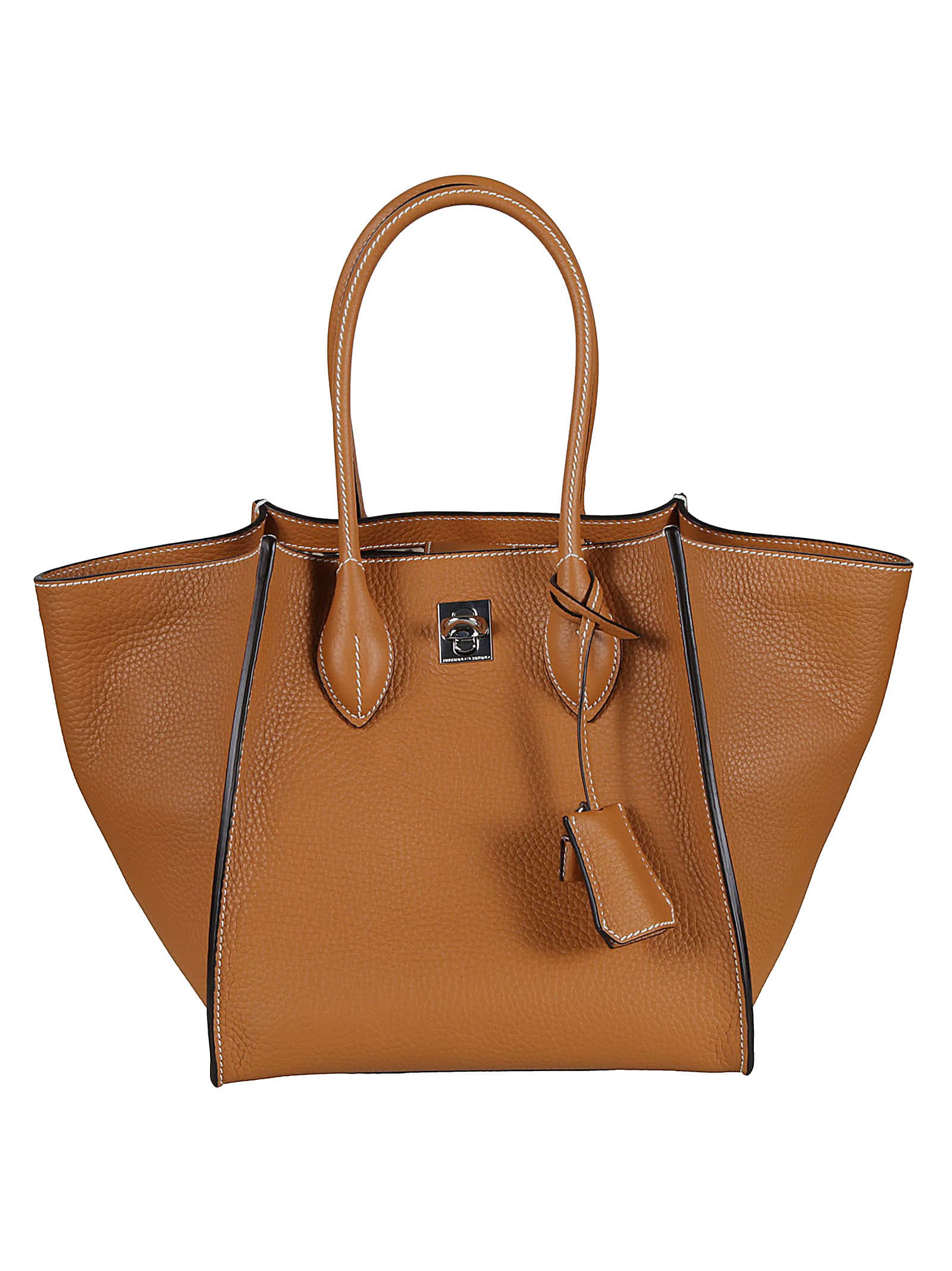 トートバッグ Ermanno Scervino Maggie Medium Shopping Bag In Camel Leather Ermanno Scervino Maggie Medium Shopping Bag In Camel Leather