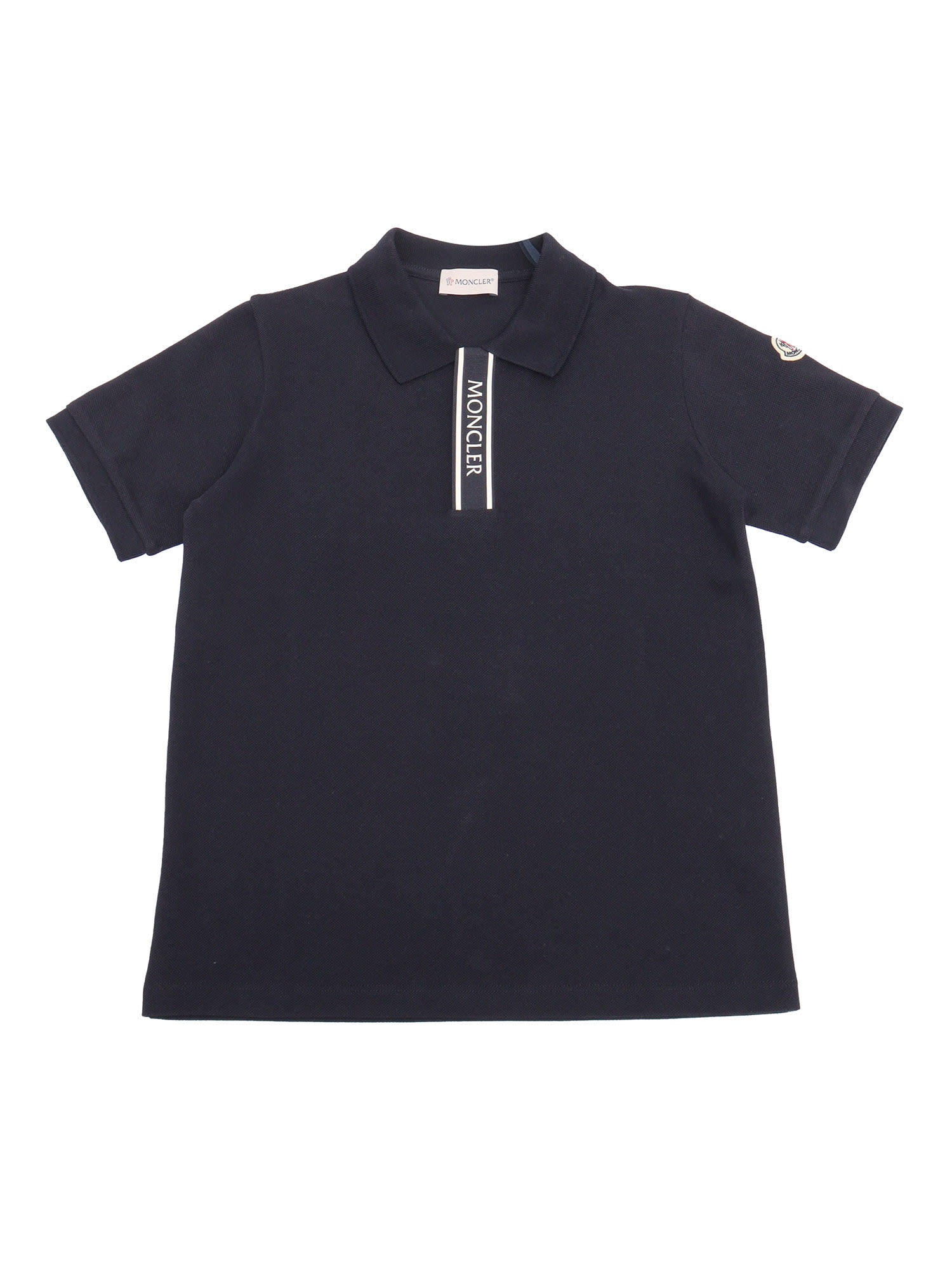 Tシャツ・カットソー MONCLER FW25 SS POLO (K20918A00012 84556 001) Logo patch polo shirt | Moncler | OTTODISANPIETRO