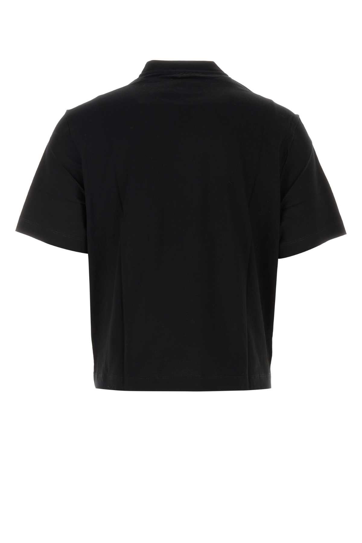 Tシャツ・カットソー VERSACE SS25 Black poplin shirt (10188431A13439 5B950) Versace Black Cotton T-shirt | italist