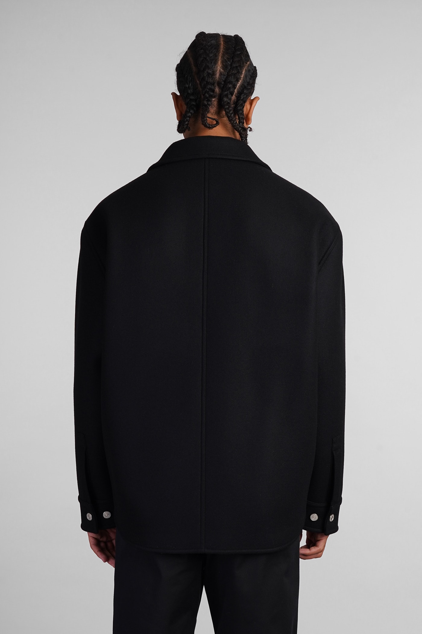 【関税込み】Courreges ブラック ボタン フーディ Courrèges Casual Jacket In Black Wool | italist