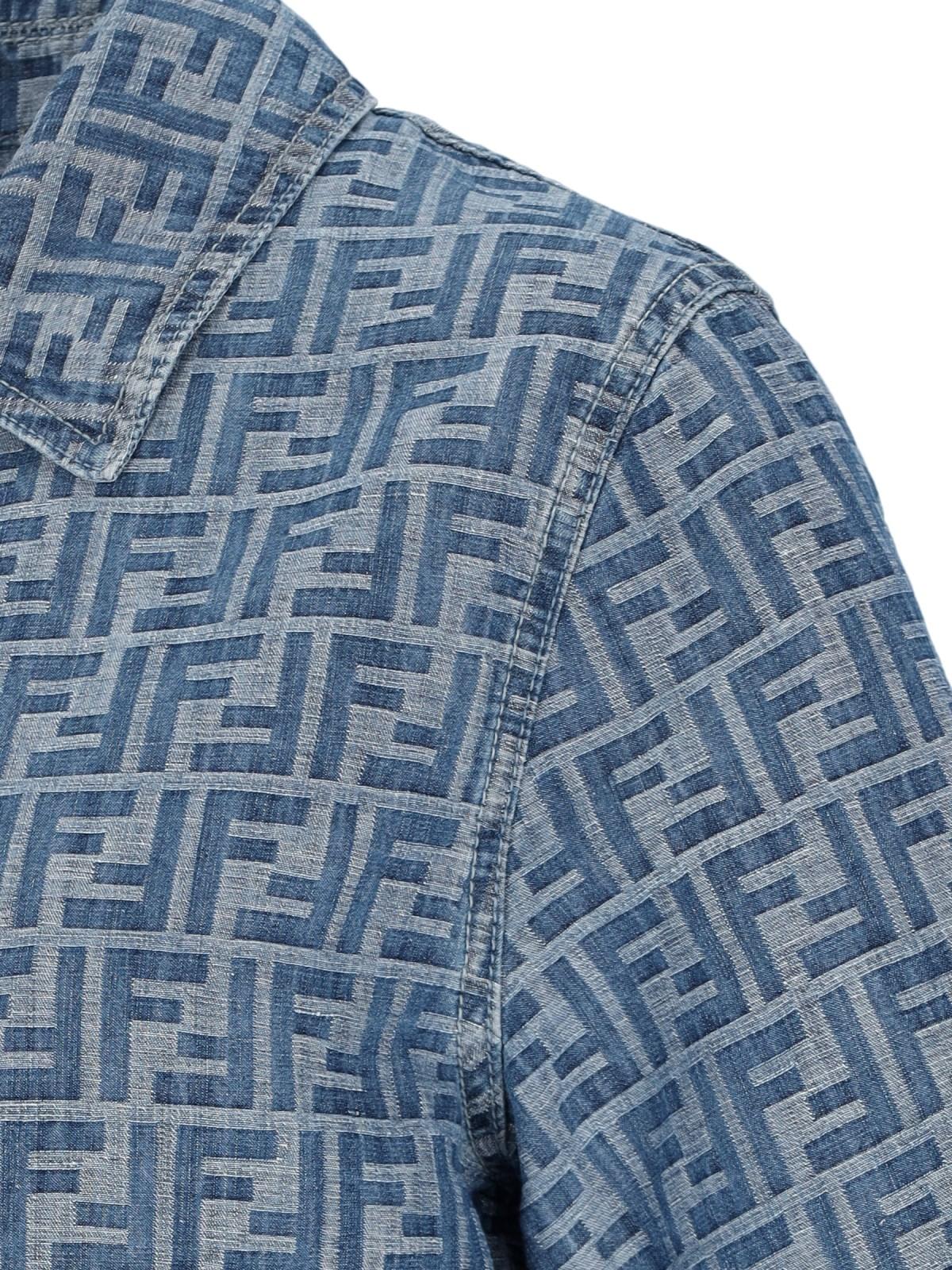 ジャケット Fendi FF DENIM CHAMBRAY CROPPED JACKET Jacket Denim Blue | Fendi
