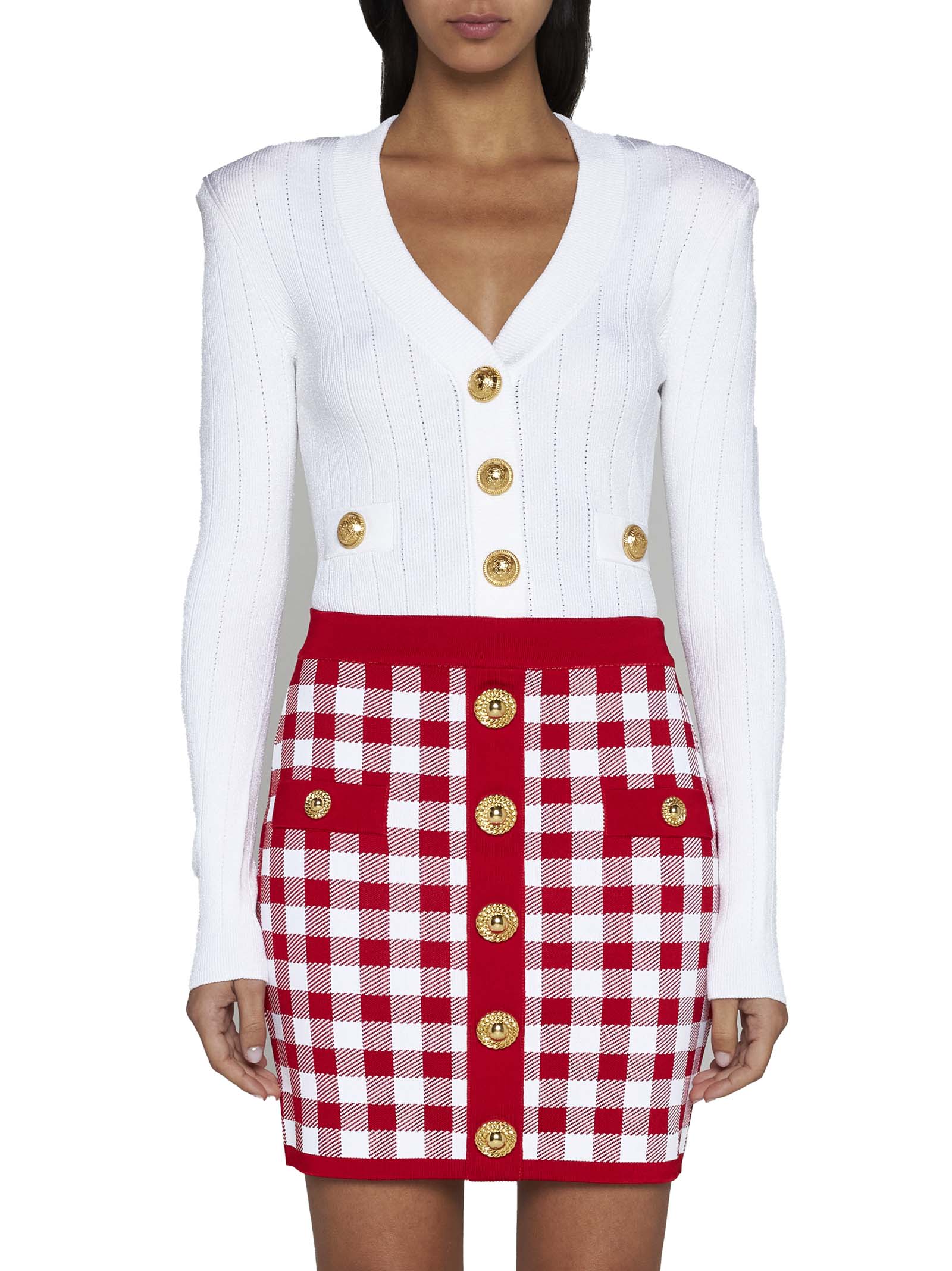 【関税＆送料込み】Balmain Viscose Blend Miniskirt Balmain Viscose-blend Knit Miniskirt | italist
