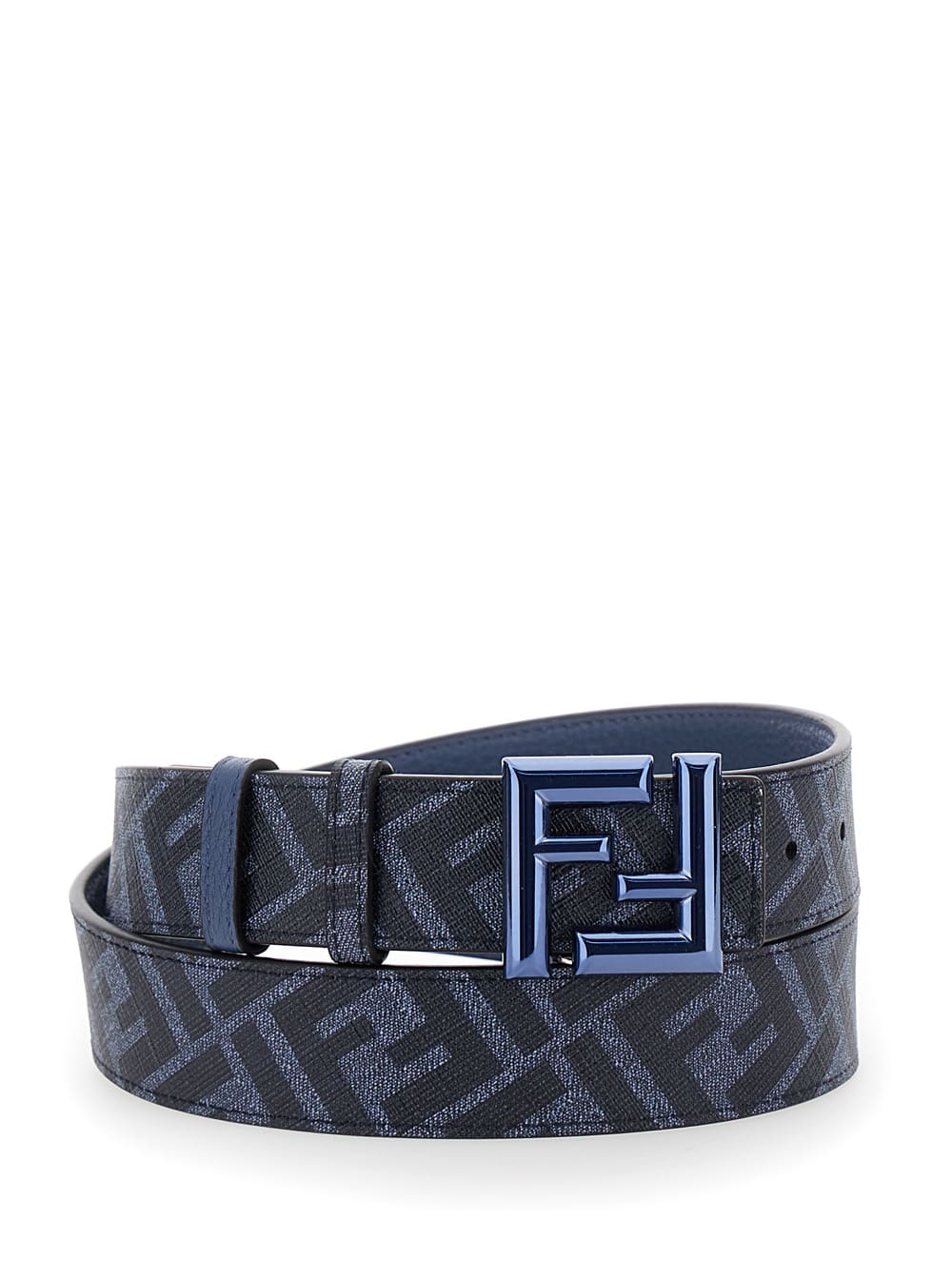 Fendi Reversible Belt With Ff Rounded Buckle In Leather And