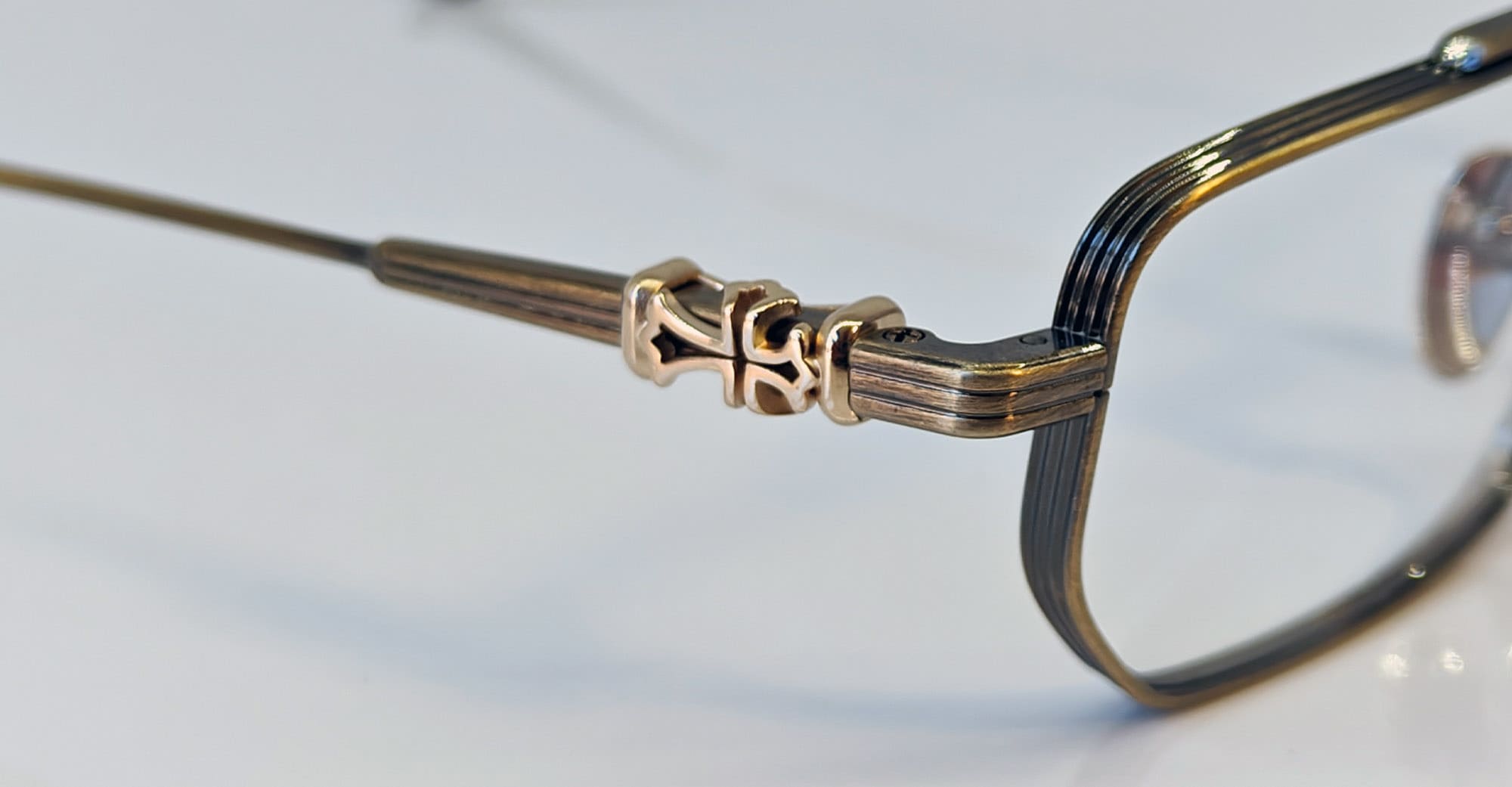 【CHROME HEARTS】GUSHER メガネ ANTIQUE Chrome Hearts Gusher - Antique Gold Glasses In Nd | ModeSens