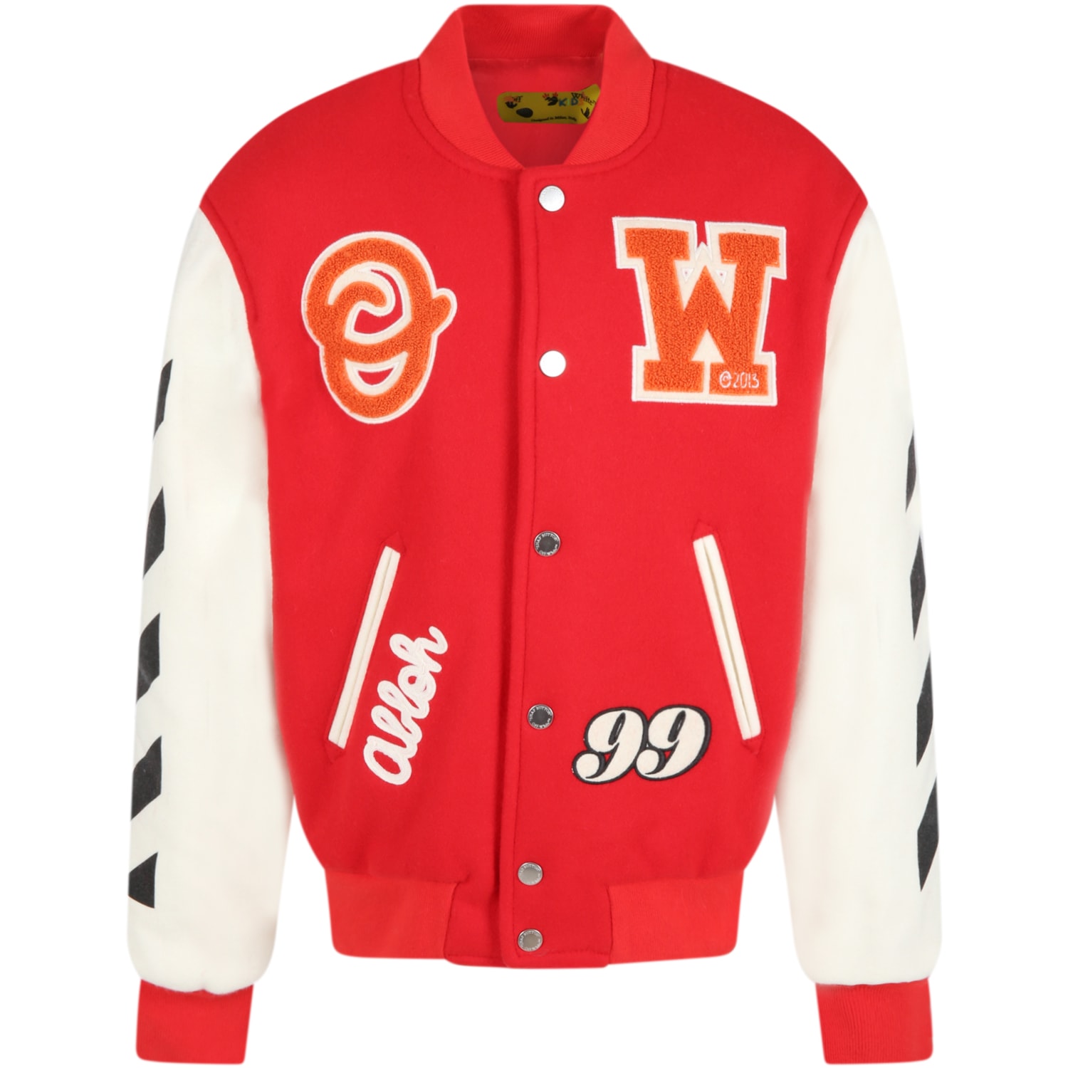 Kids Black Helvetica Diag Bomber Jacket by Off-White