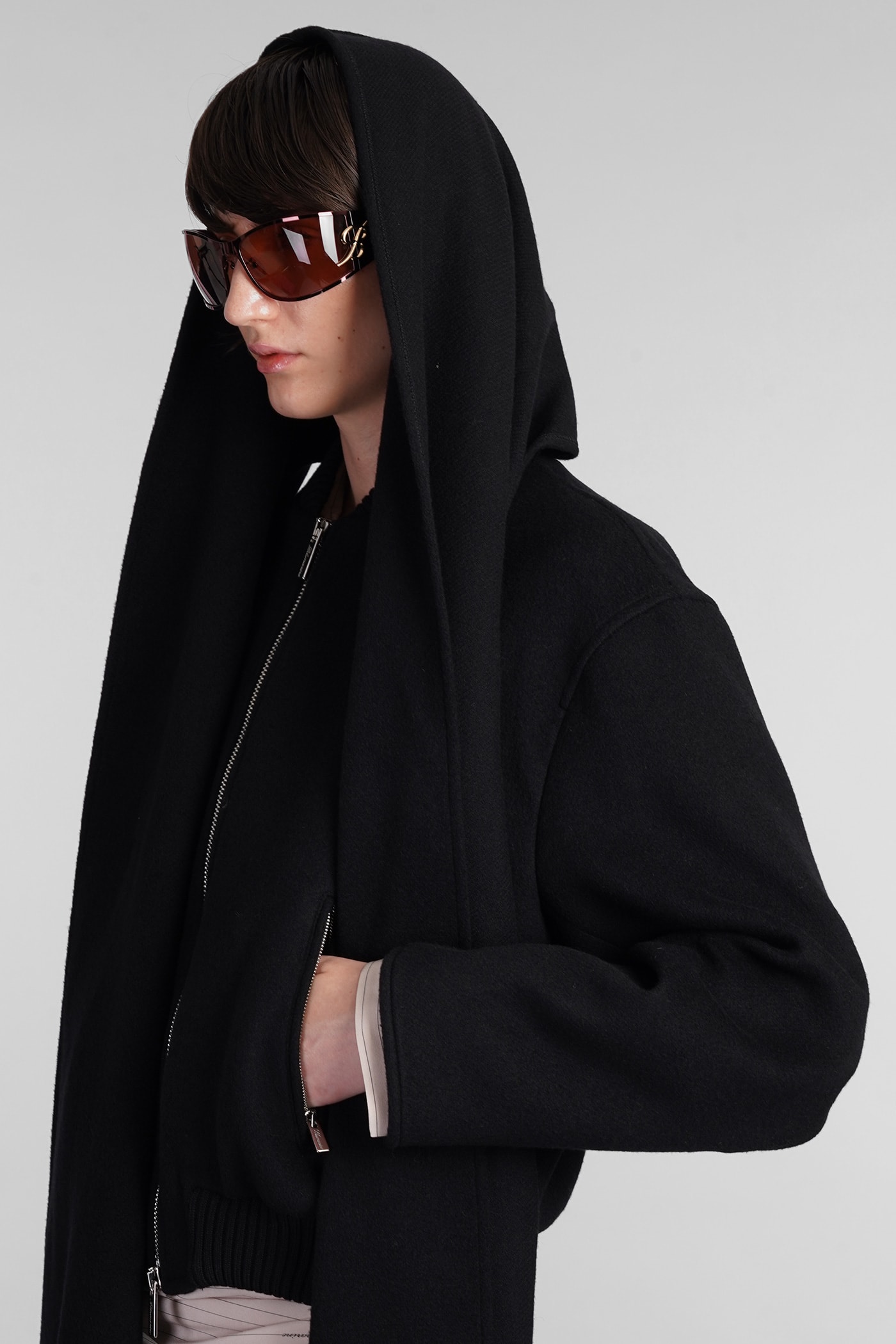 Blumarine 24SS ジャケット ブラック系 Made In Italy Blumarine Bomber In Black Wool | italist