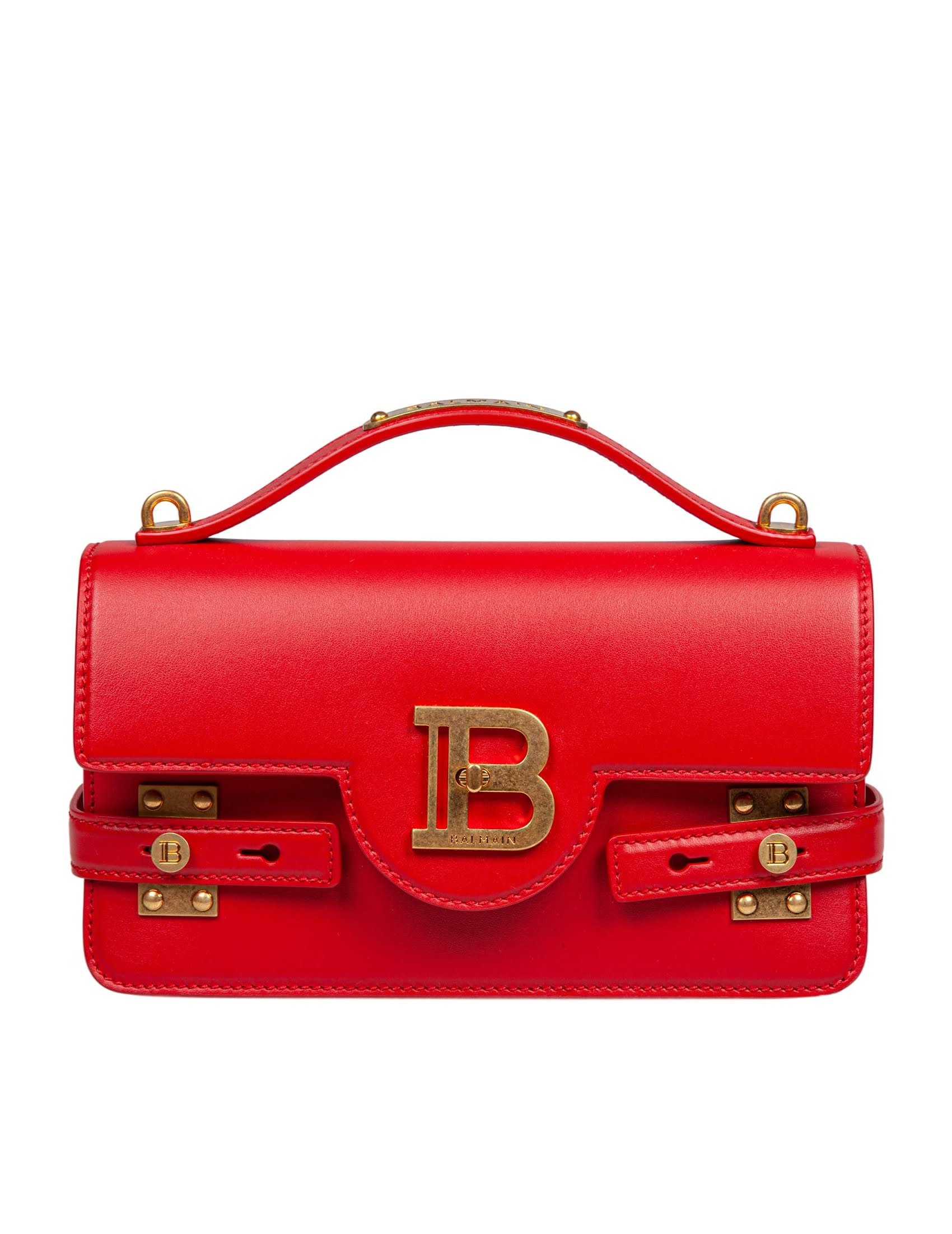 Balmain B-buzz Red Leather Handbag | italist