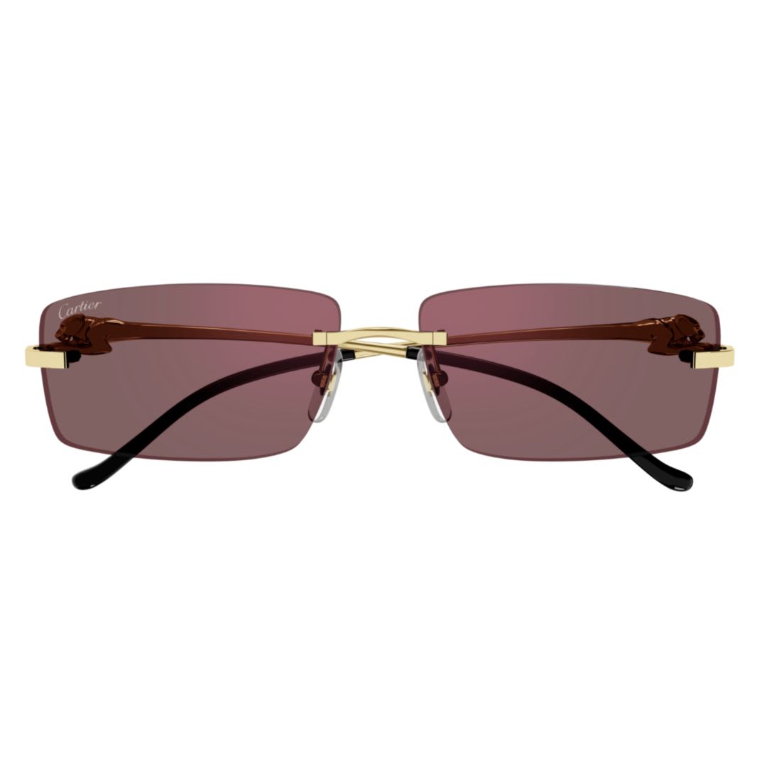 サングラス Cartier Cartier - CT0430S - 009 gold gold red Cartier Eyewear Ct0430s009 Gold Gold Red | italist