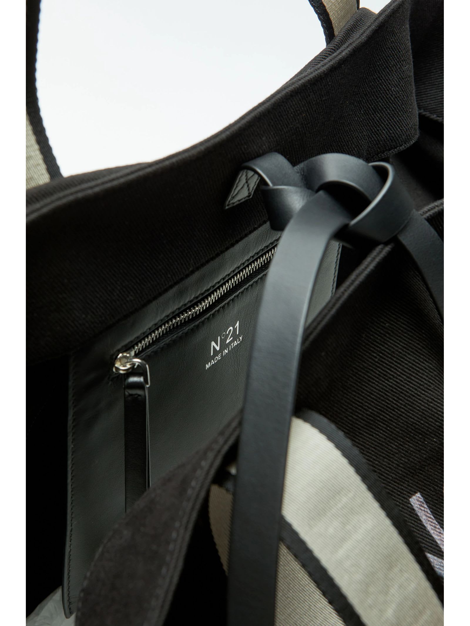 【関税&送料込】N 21 Small Shopper Bag N.21 Black Cotton Shopper | italist
