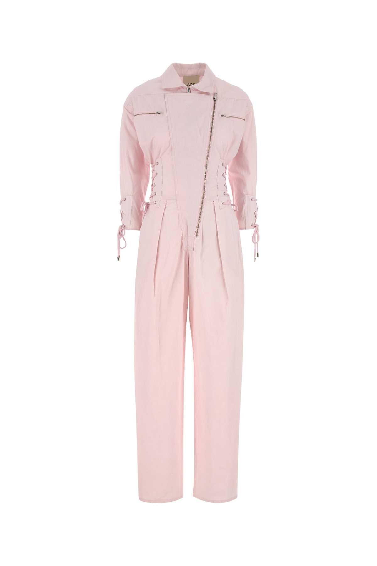 オールインワン・サロペット Isabel Marant Light Pink Cotton Irianna Jumpsuit Pastel pink Irianna lace-up pleated cotton-canvas jumpsuit