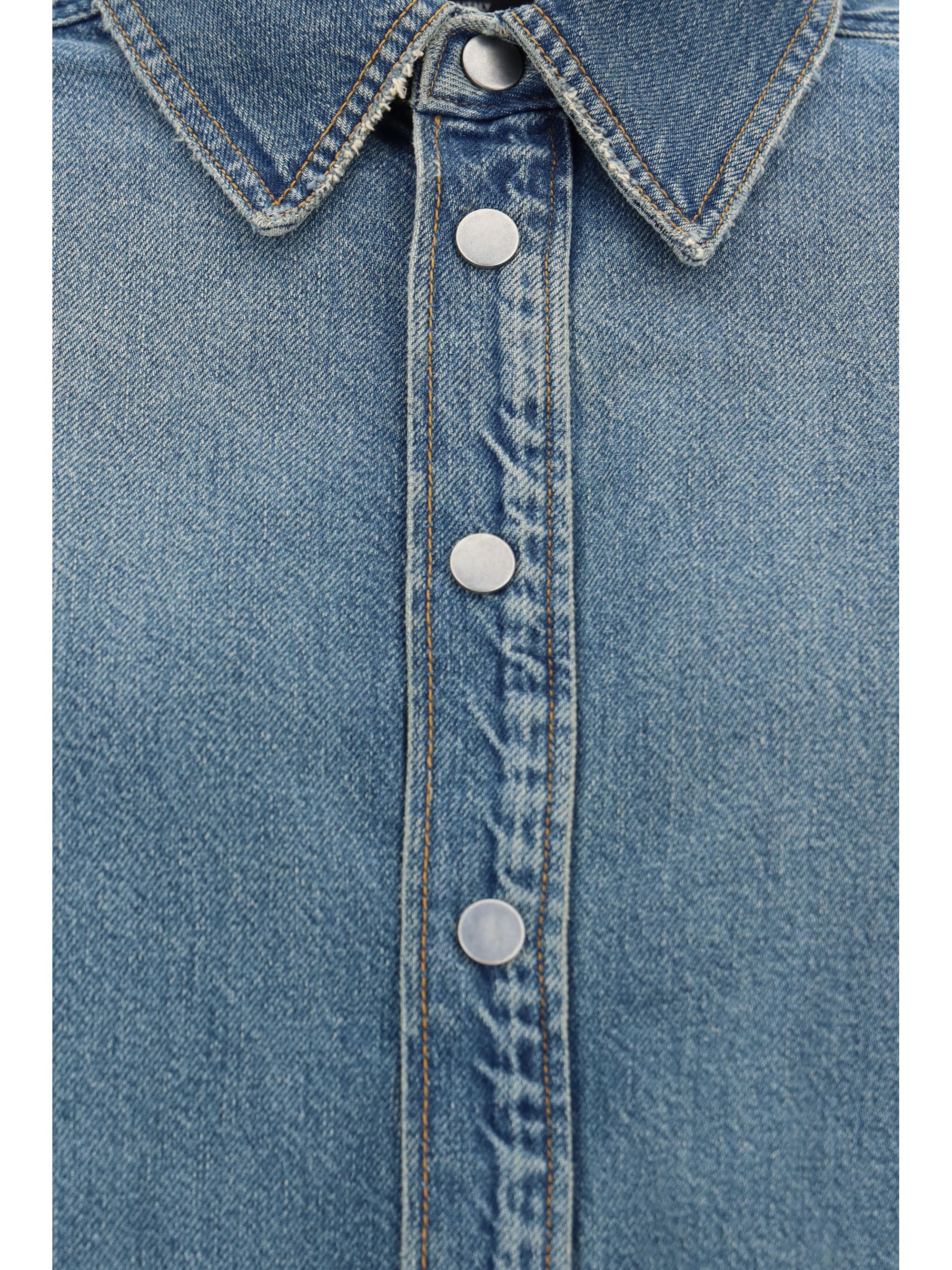 Tシャツ・カットソー HAIKURE SS25 NEW OFELIA DENIM SHIRT (HEW06080DF161 L0877) Haikure New Ofelia Denim Shirt | Blue | FARFETCH