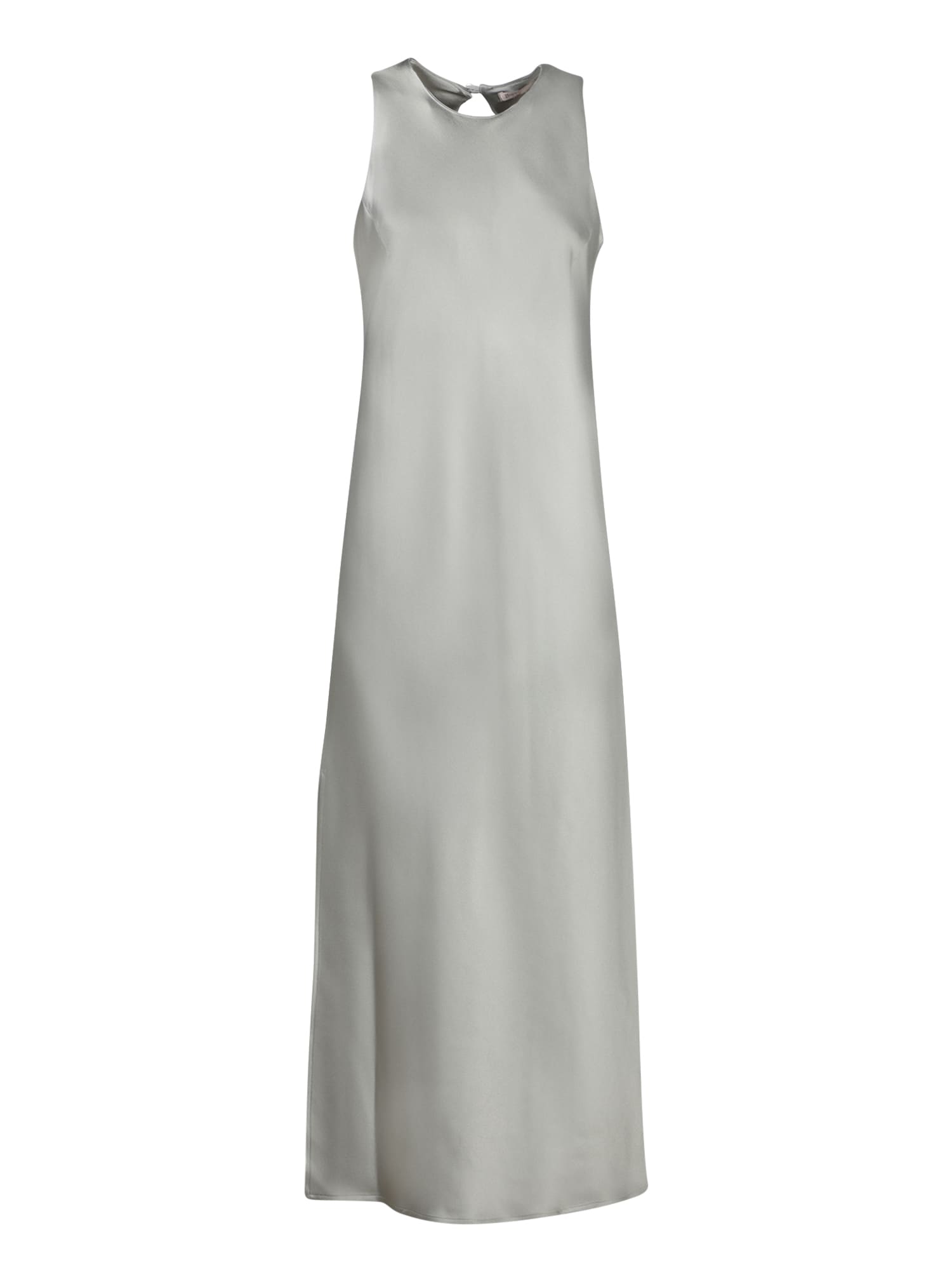 grey satin longuette dress