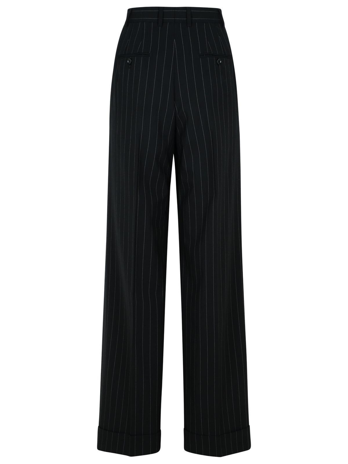 【送料 関税込】 DOLCE&GABBANA FLARE TROUSERS IN PINSTRIPES Straight-leg pinstripe pants