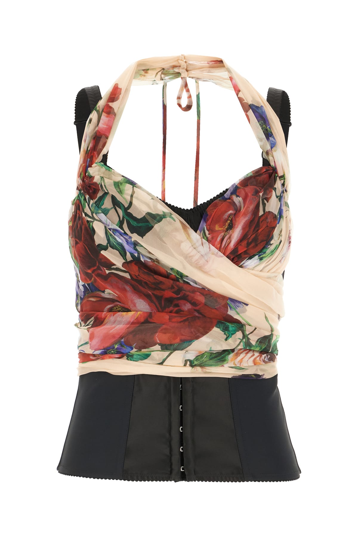 Tシャツ・カットソー DOLCE & GABBANA Printed Stretch Silk Blend Bodice Dolce & Gabbana Printed Stretch Silk Blend Top | italist