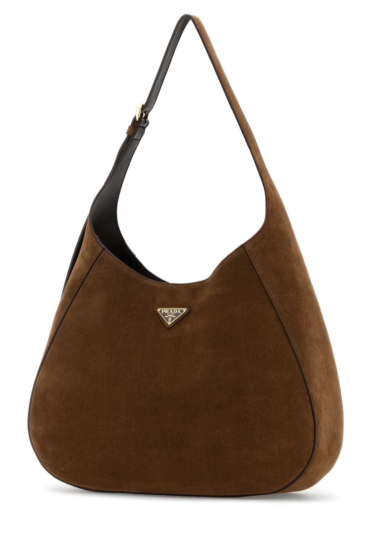 Prada Brown Suede Large Shoulder Bag | italist