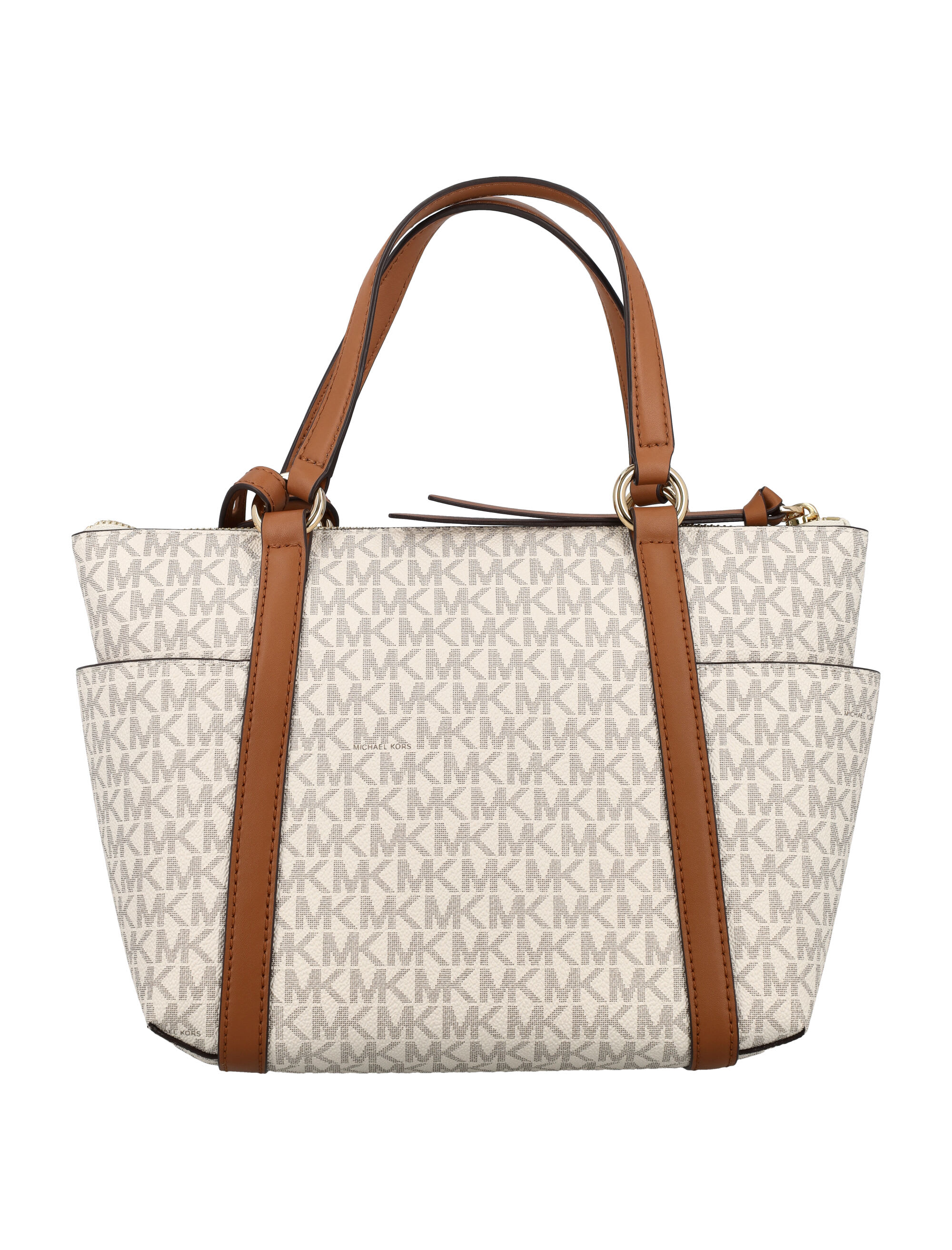 Michael Kors Sullivan - Small Tote Bag With Zip And Logo In Vanilla