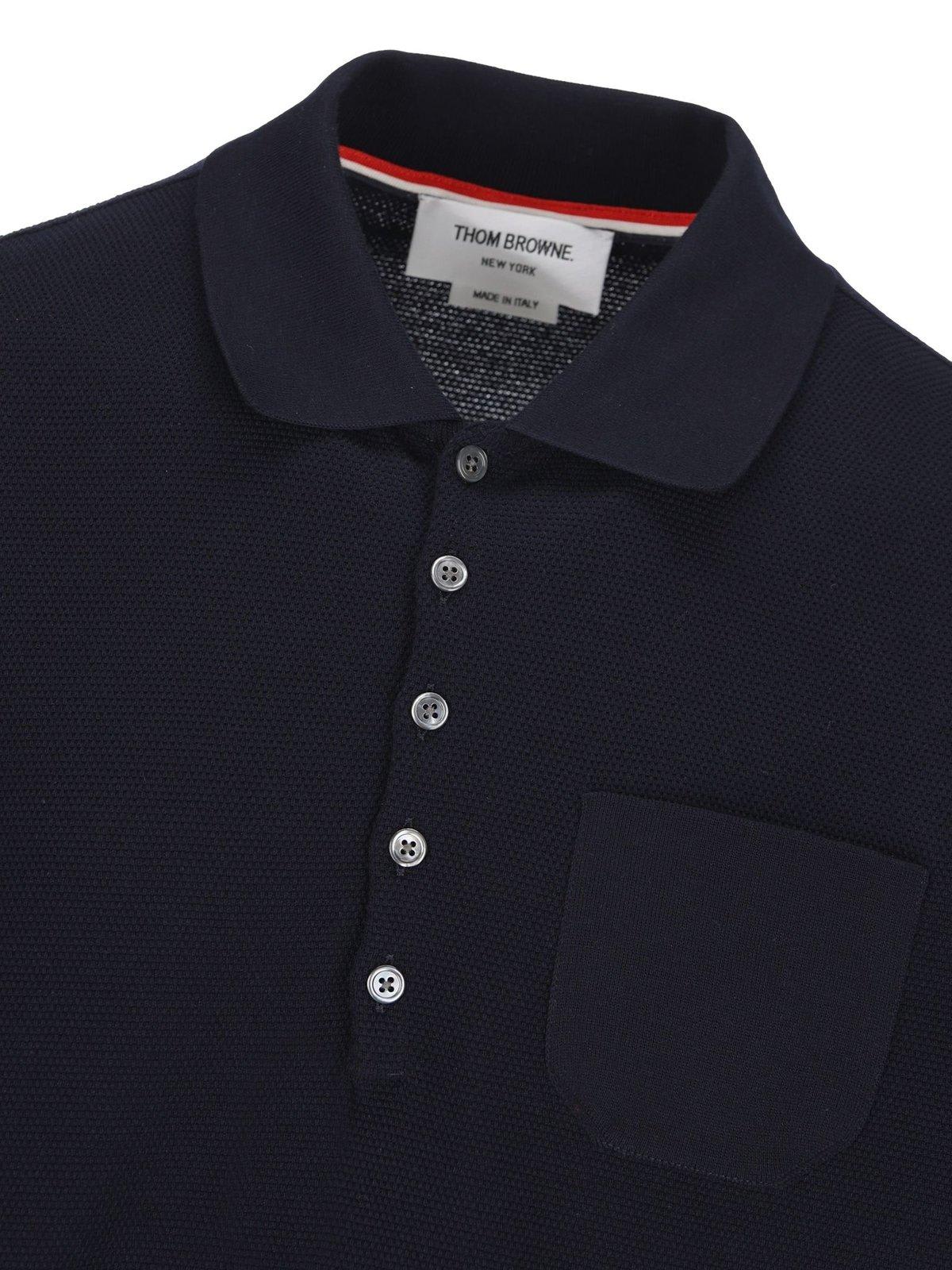 Thom Browne 4-bar Stripe Detailed Short-sleeved Polo Shirt