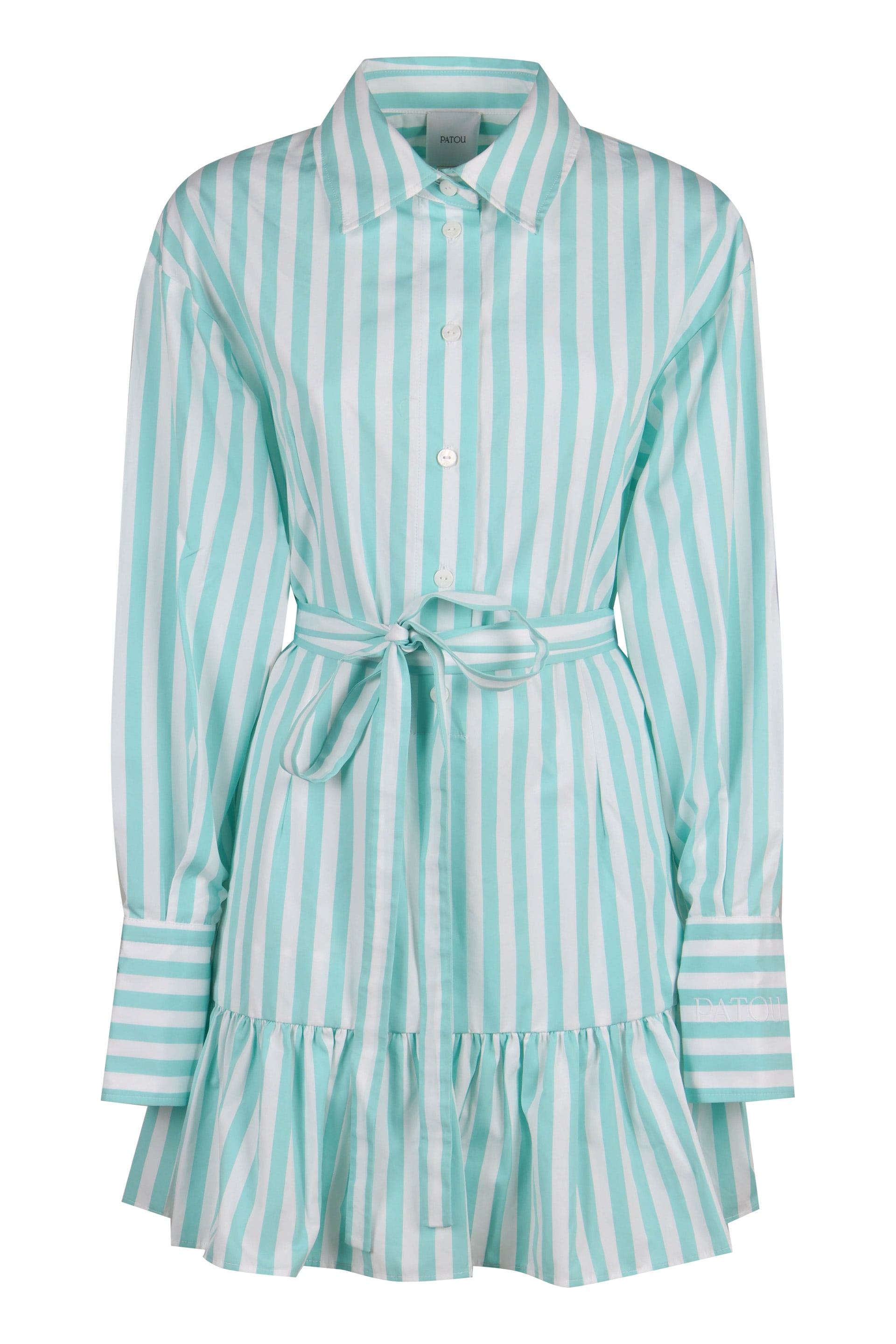 striped cotton shirtdress