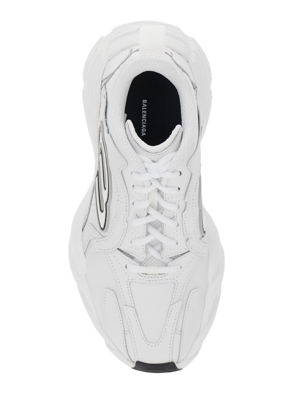 【BALENCIAGA】MONDAY' SNEAKERS ホワイト BALENCIAGA Monday rubber-trimmed leather sneakers | NET-A-PORTER
