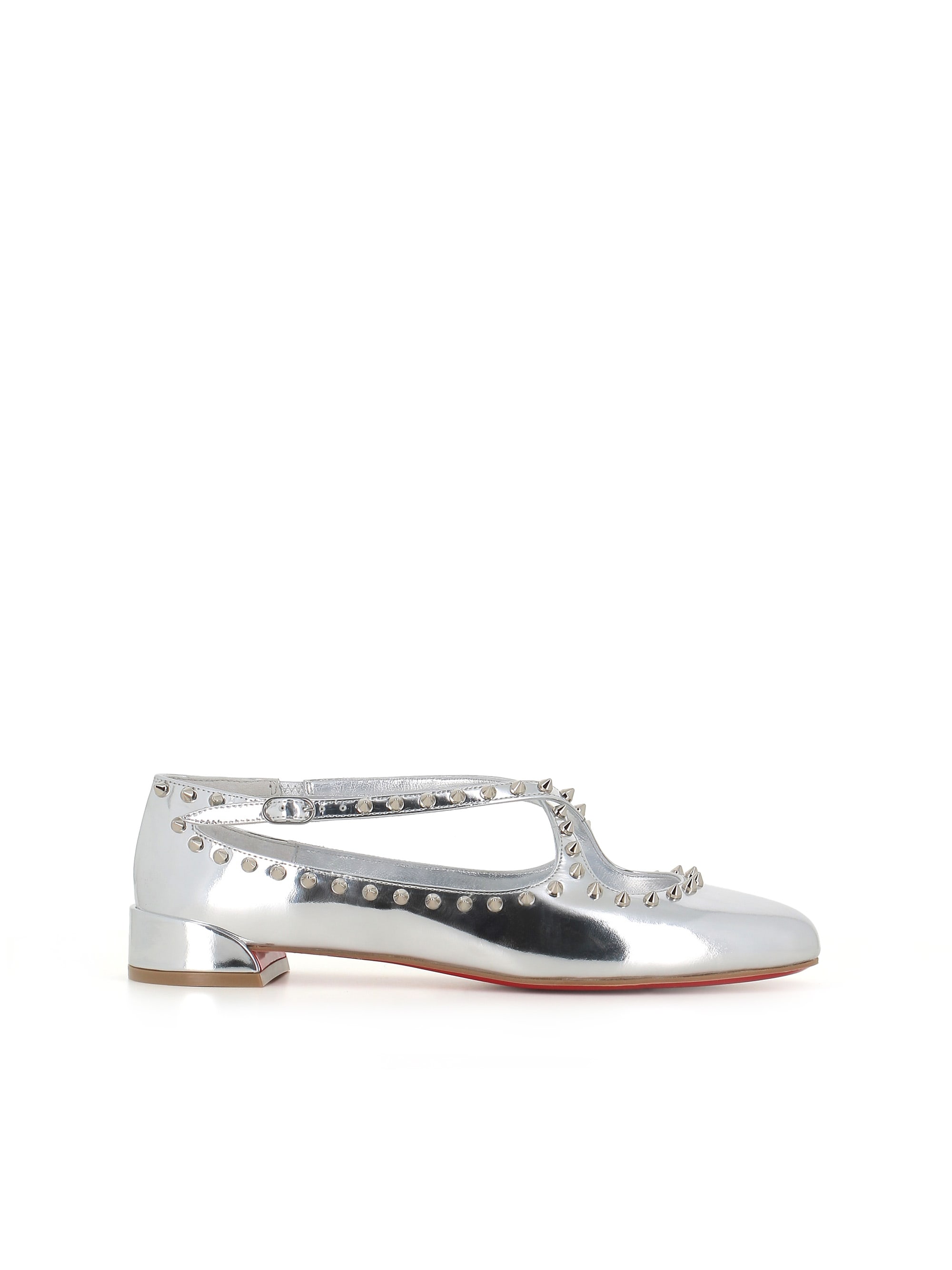 ＊Christian Louboutin＊ Pilouta Jane Spikes バレリーナ Pilouta Jane Spikes leather ballet flats in silver