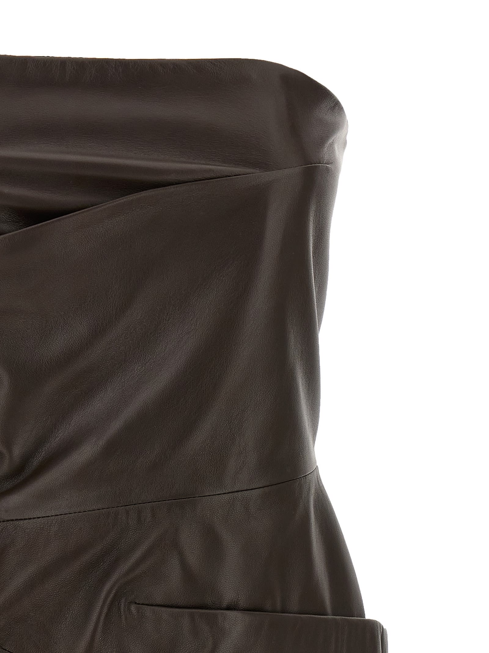 ワンピース THE ATTICO FW25 Leather dress (251WCA00361 204) Brown Leather dress The Attico - Vitkac AS