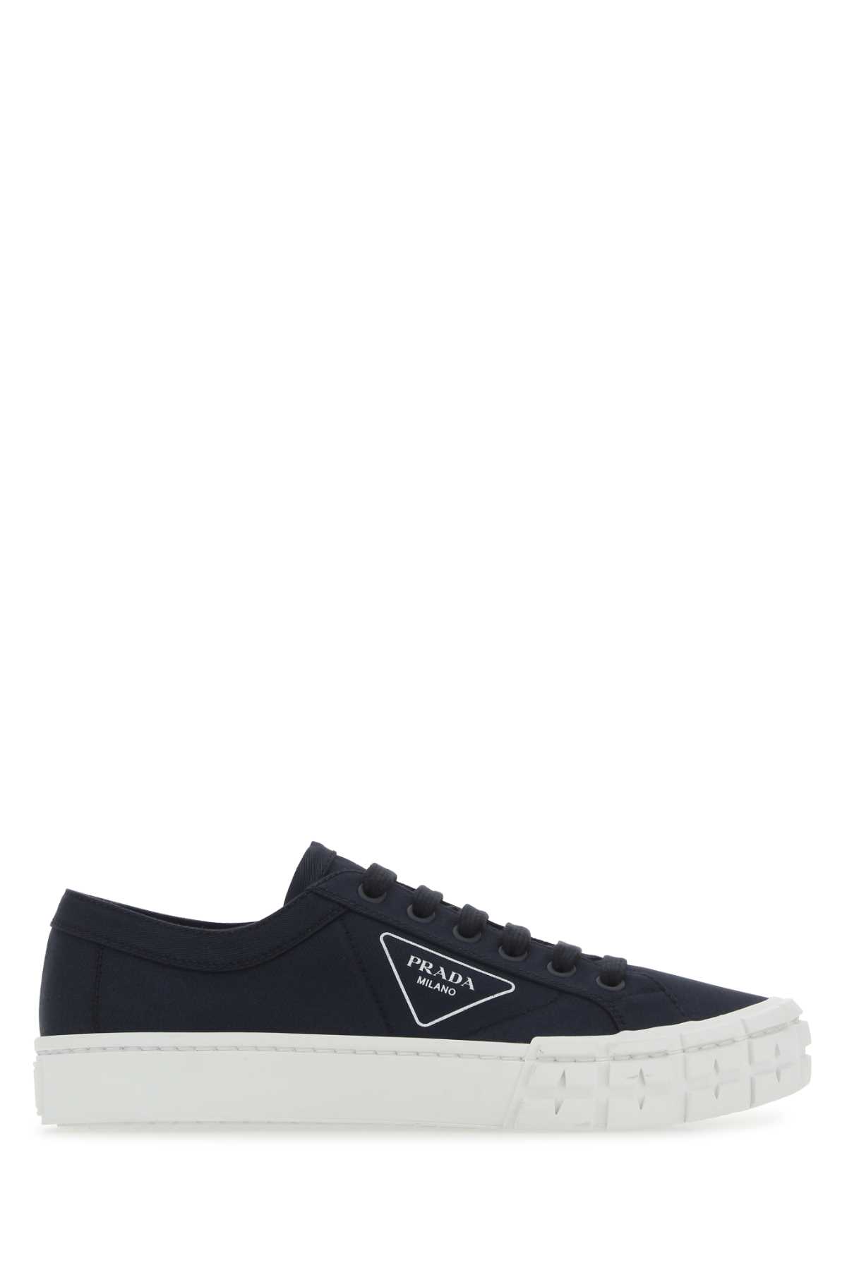 【関税&送料込】Prada Navy Blue Canvas Sneakers PRADA SNEAKERS SHOES NAVY BLUE SUEDE NYLON RED STRIPE NEW US