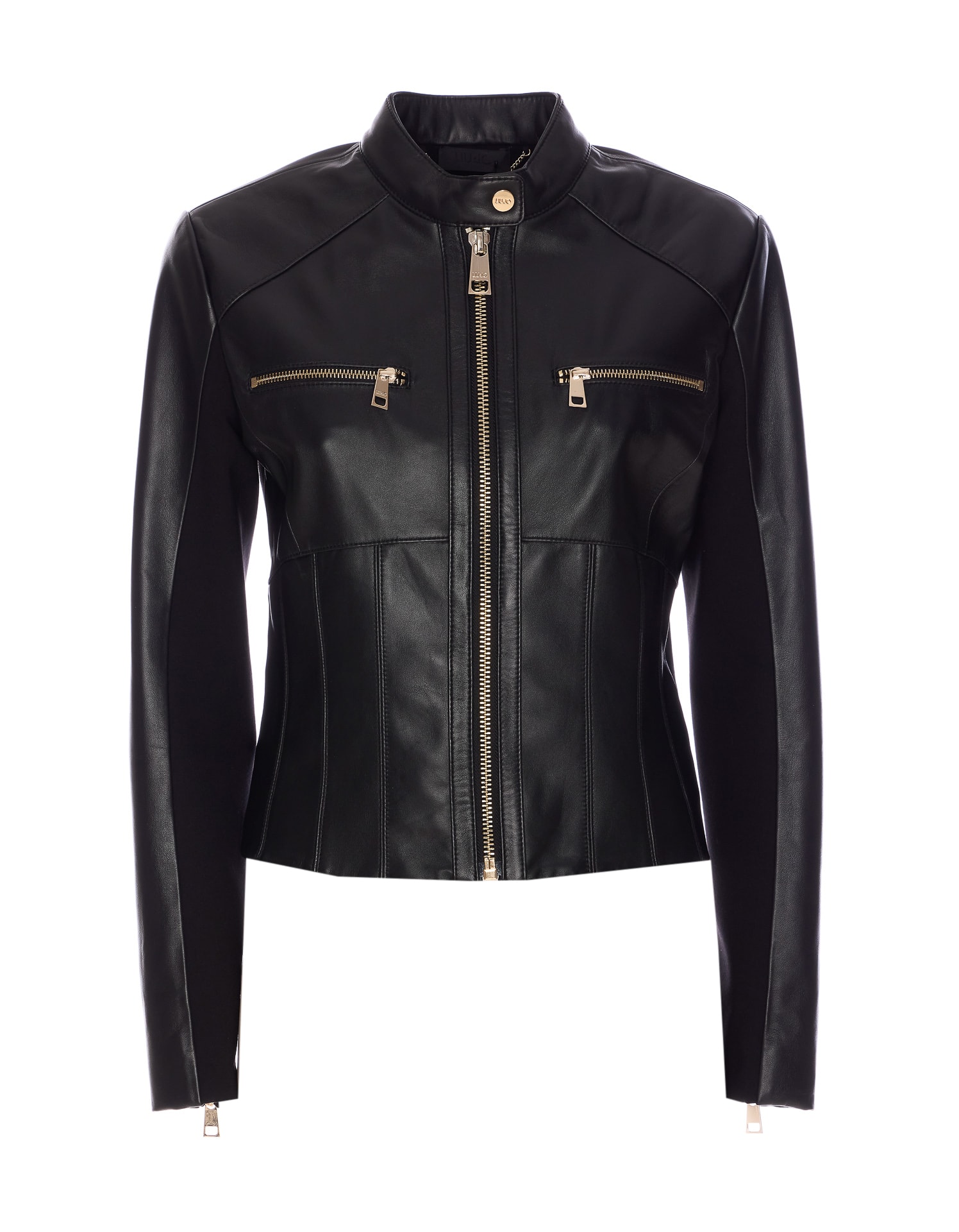 ジャケット LIU JO Woman Jacket Black CA5128P0379 22222 CA5128P0379 Liujo Black Leather Biker Jacket